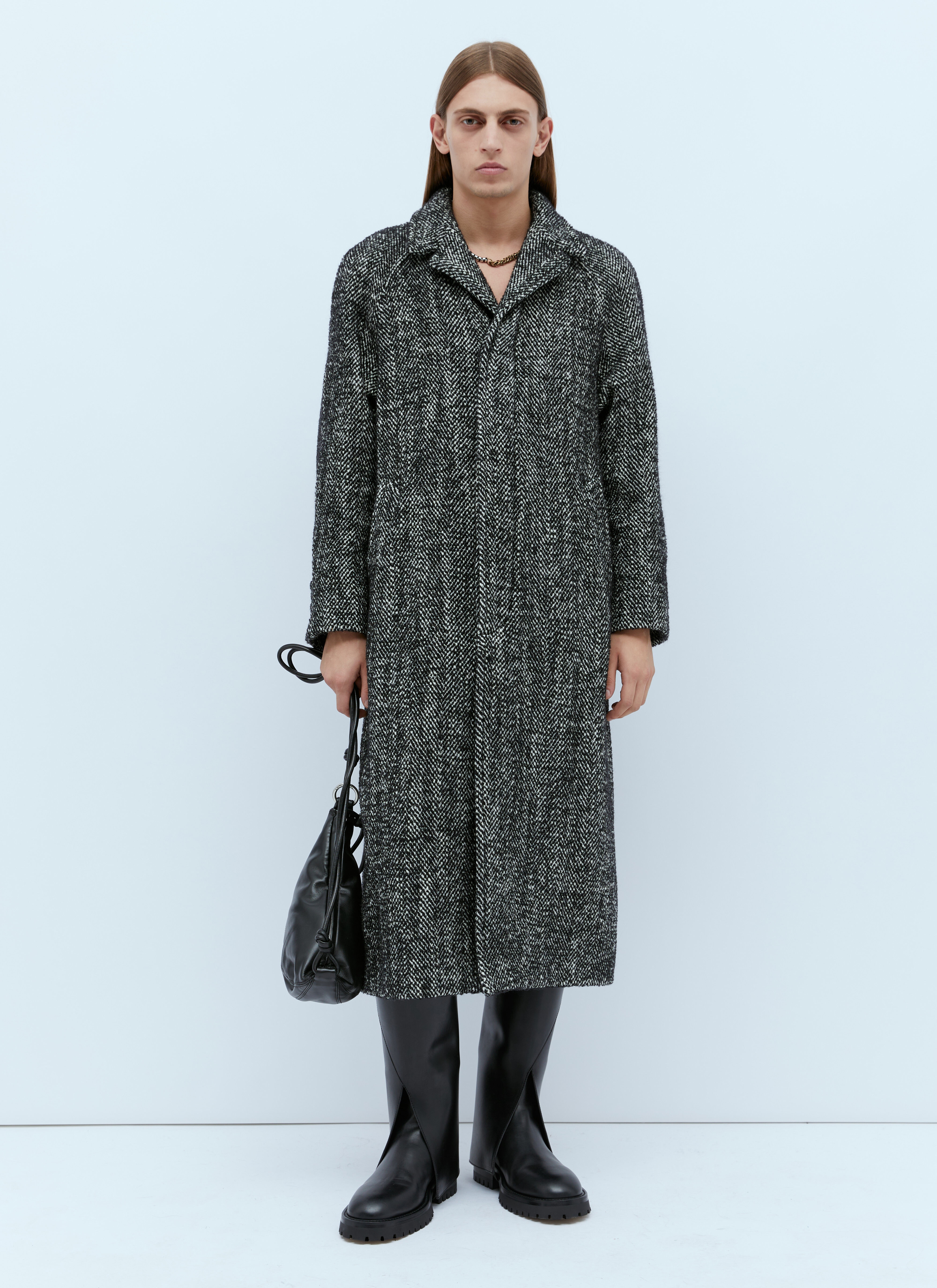 Marled Long Wool Coat - 1