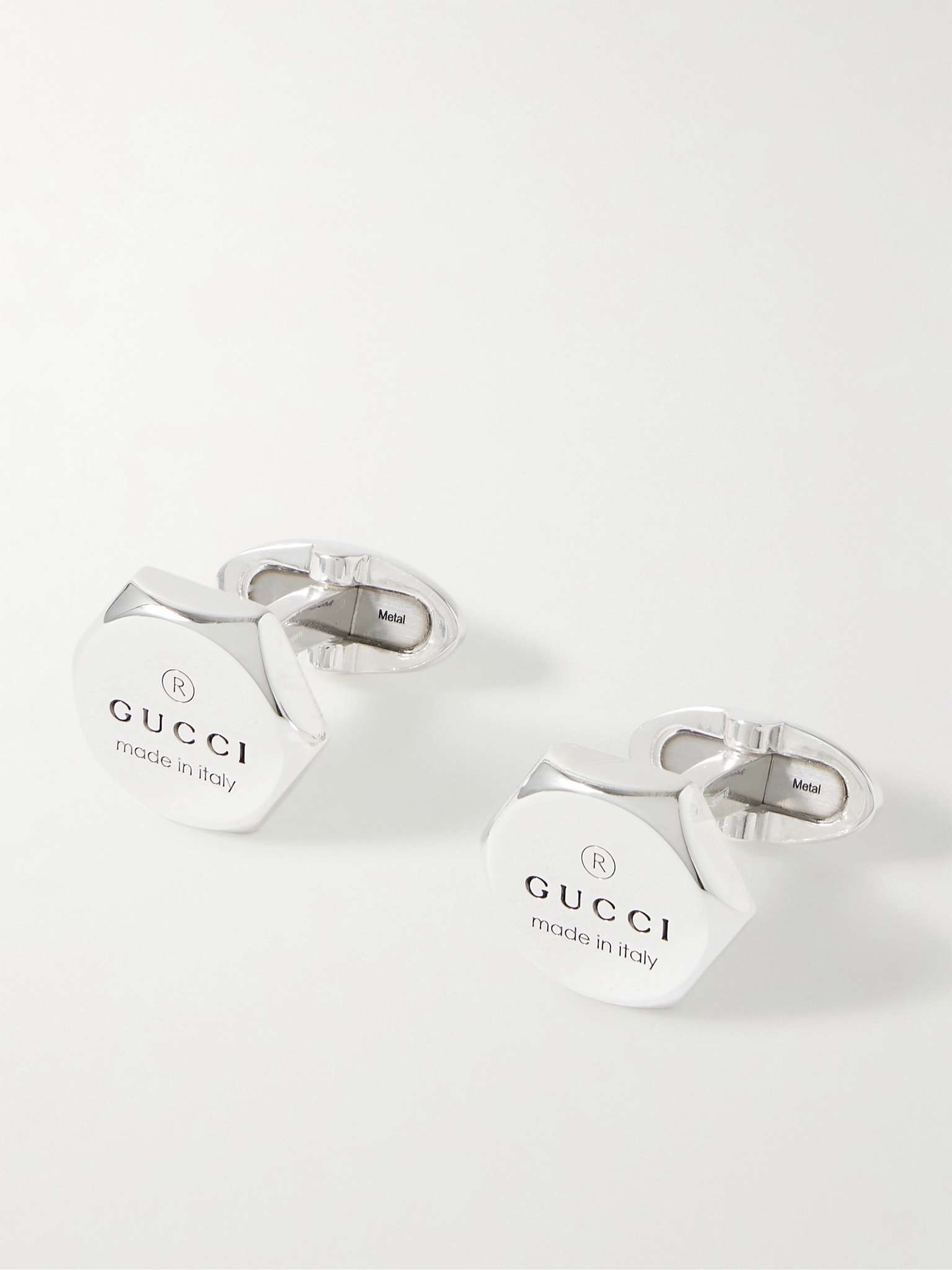 Trademark Logo-Engraved Sterling Silver Cufflinks - 1