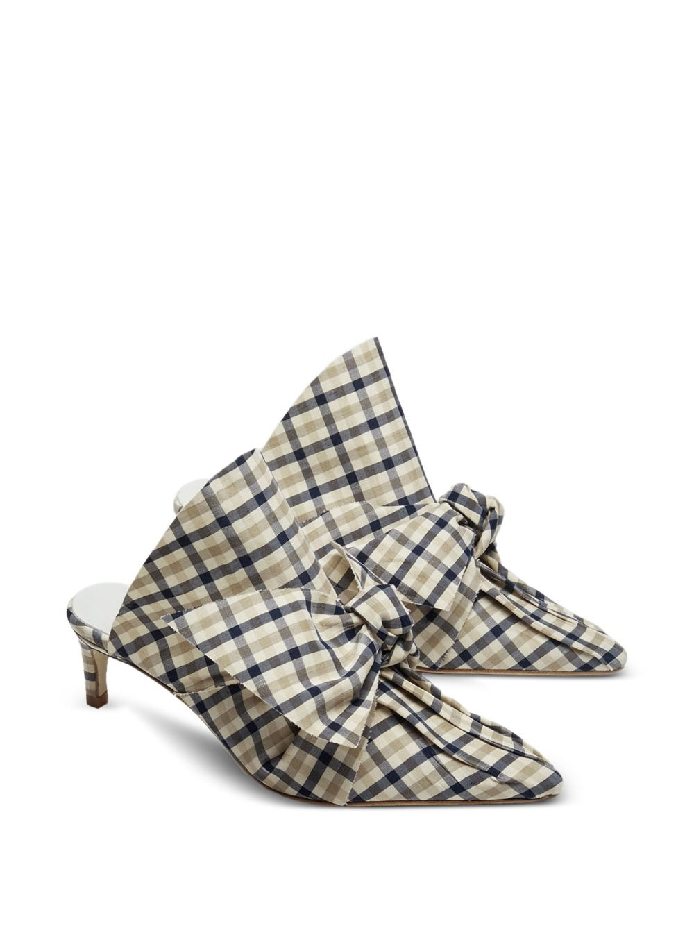 60mm Paulette bow gingham check mules - 2