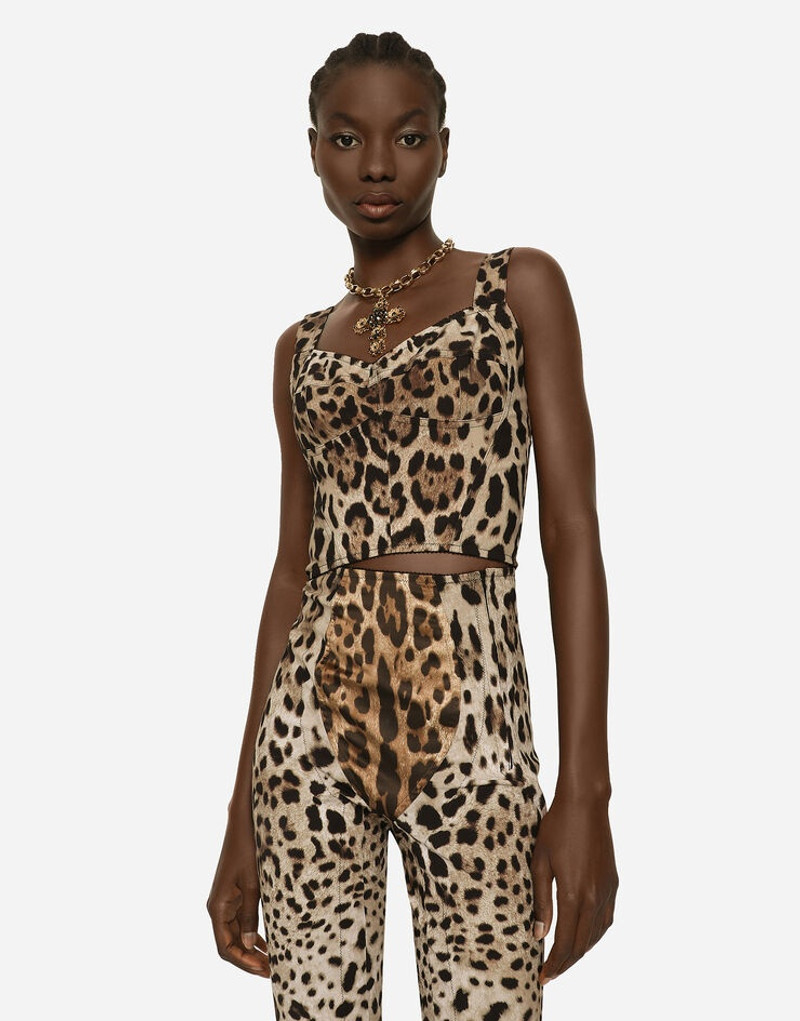 Leopard-print marquisette corset 4