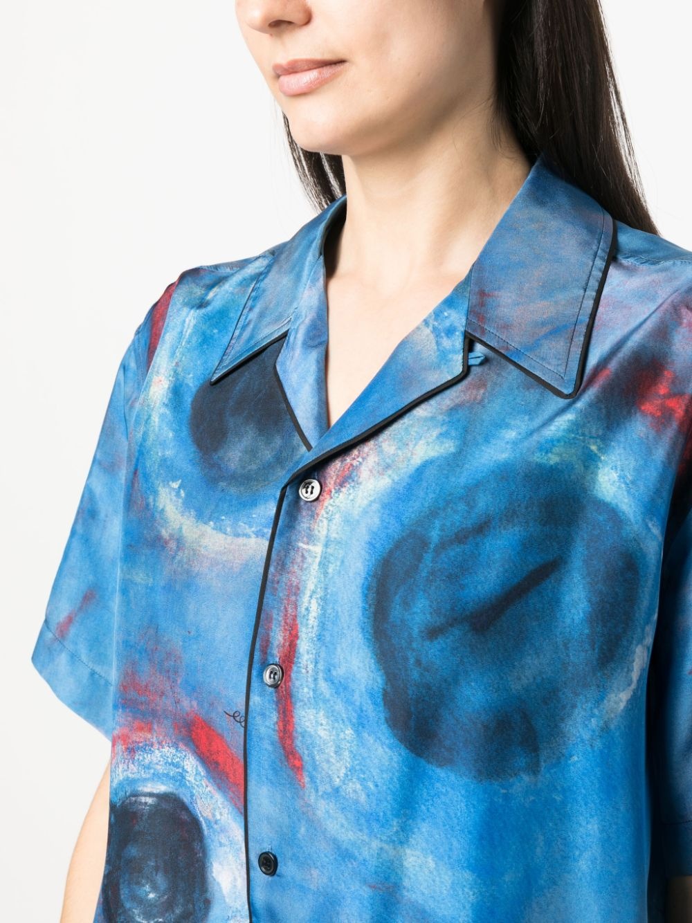 abstract-print silk shirt - 5