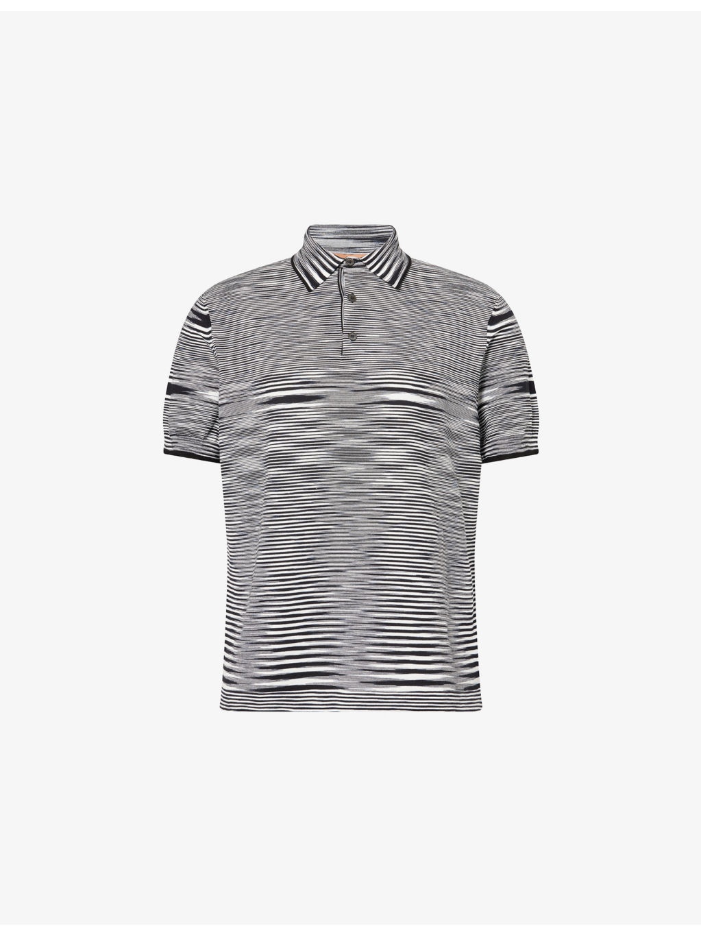 Striped Short-Sleeves Cotton-Knit Polo Shirt - 1