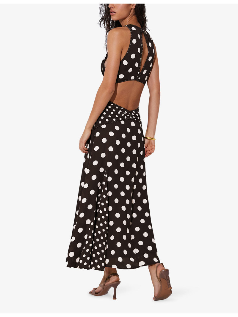 Nayla Polka-Dot Woven Maxi Dress 4