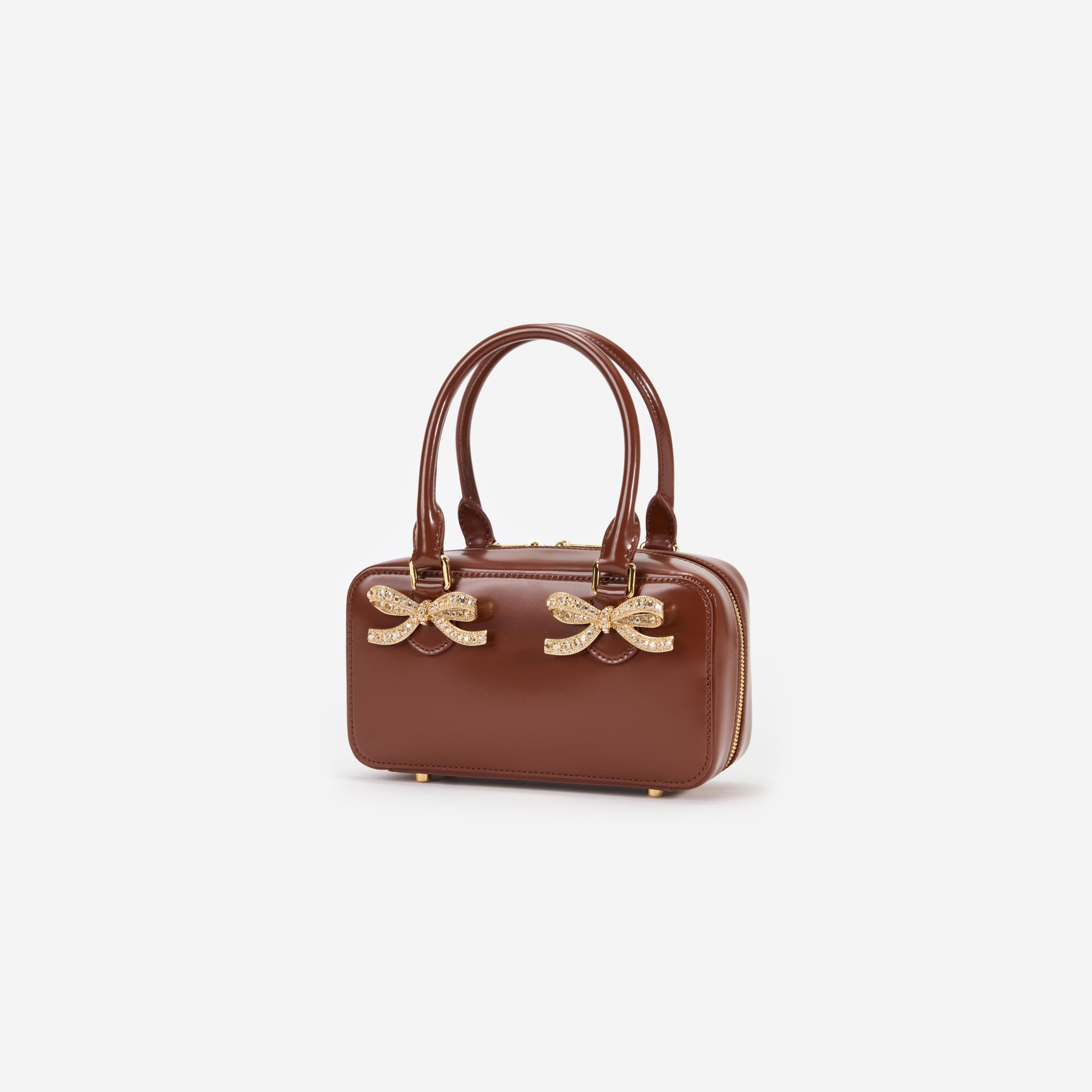 Brown Leather Mini Tote Bag - 2