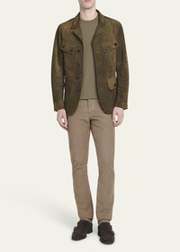 【関税込み】TOM FORD ネイビー Military Chasseur ジャケット BONDED VELVET MILITARY CHASSEUR JACKET | Tom Ford Fashion