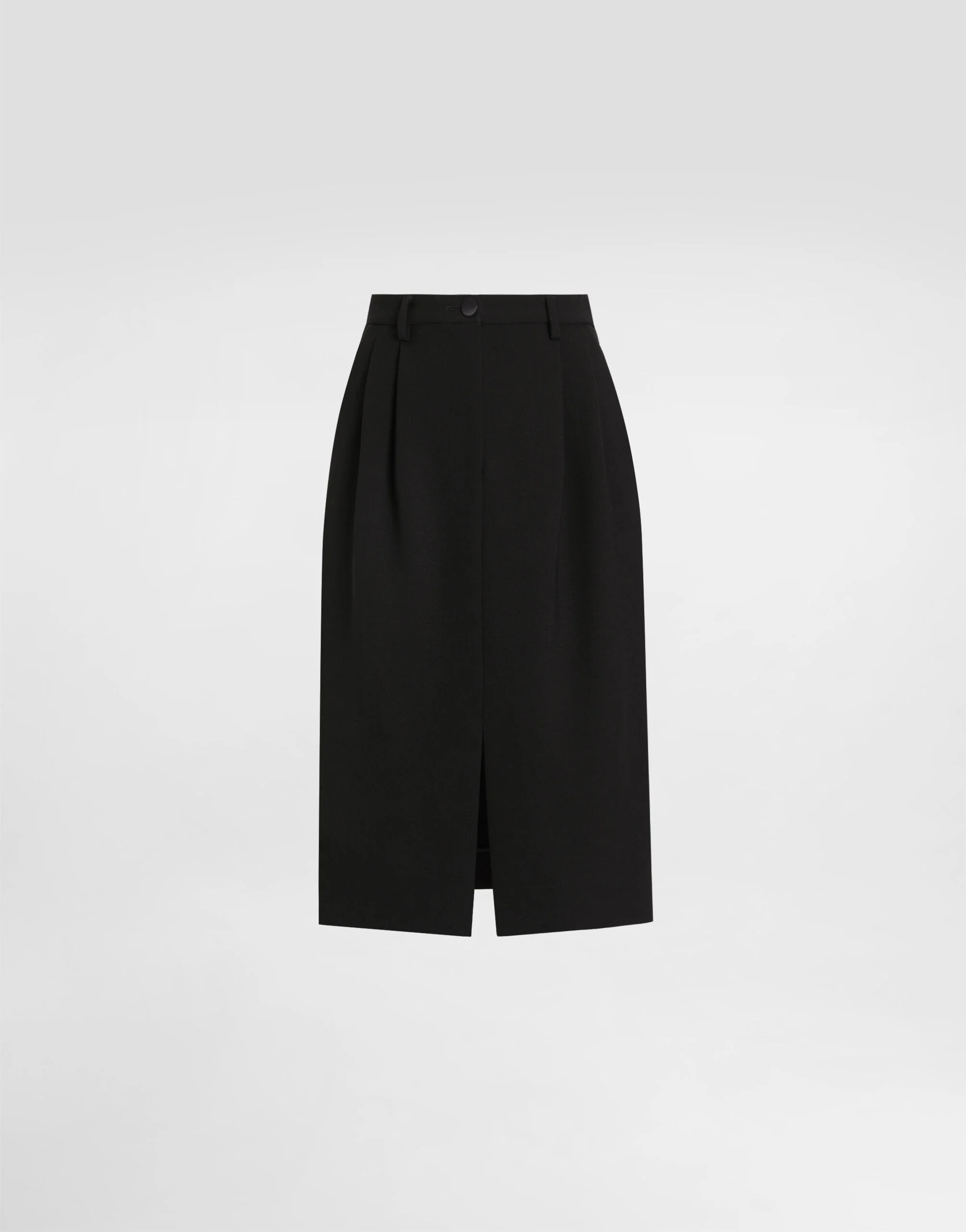 Midi skirt in double wool crêpe - 1