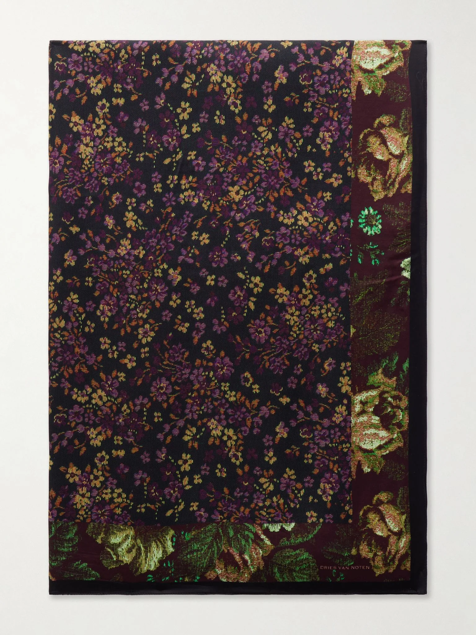 Flara floral-print twill scarf Brown - 1