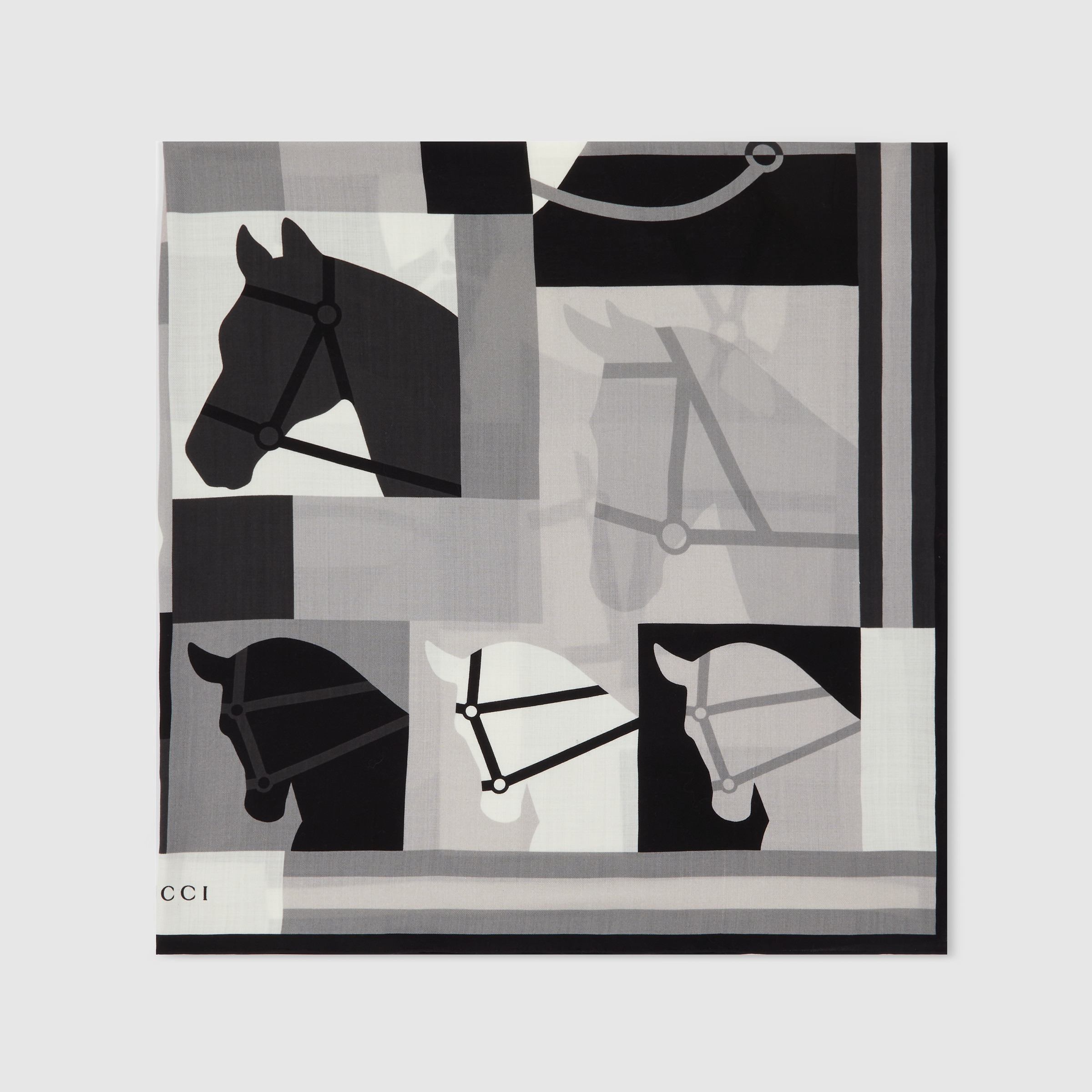 Wool shawl with equestrian motif - 2
