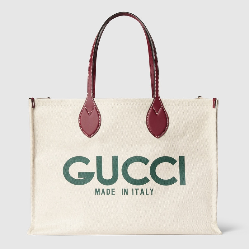 Large tote bag with Gucci print 1
