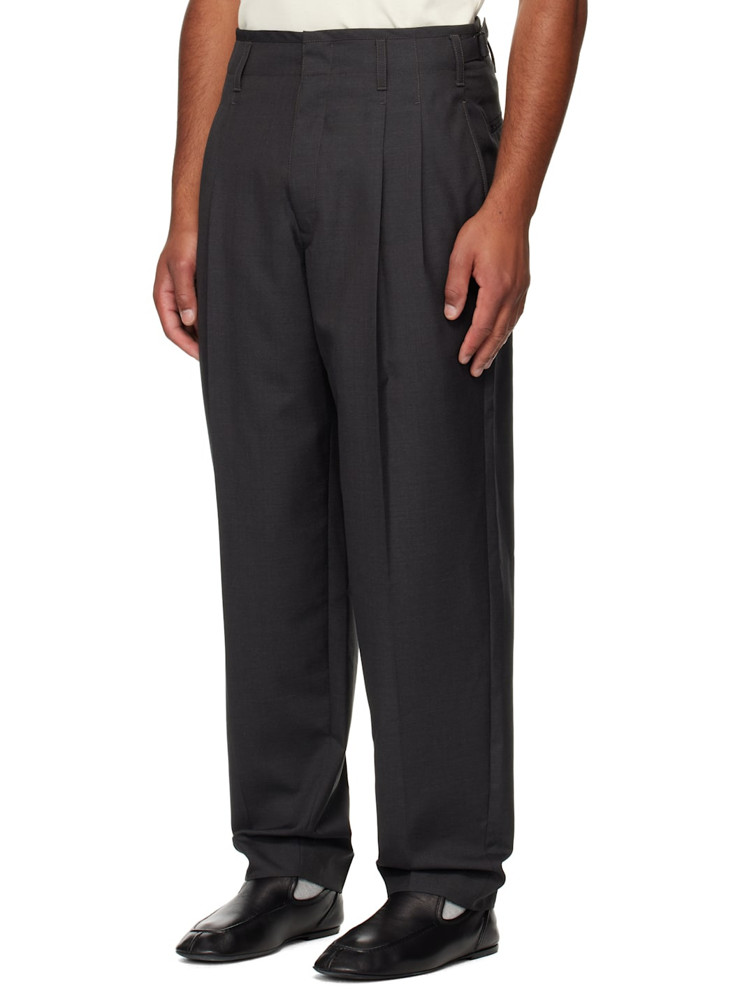 Gray Pleated Trousers - 4