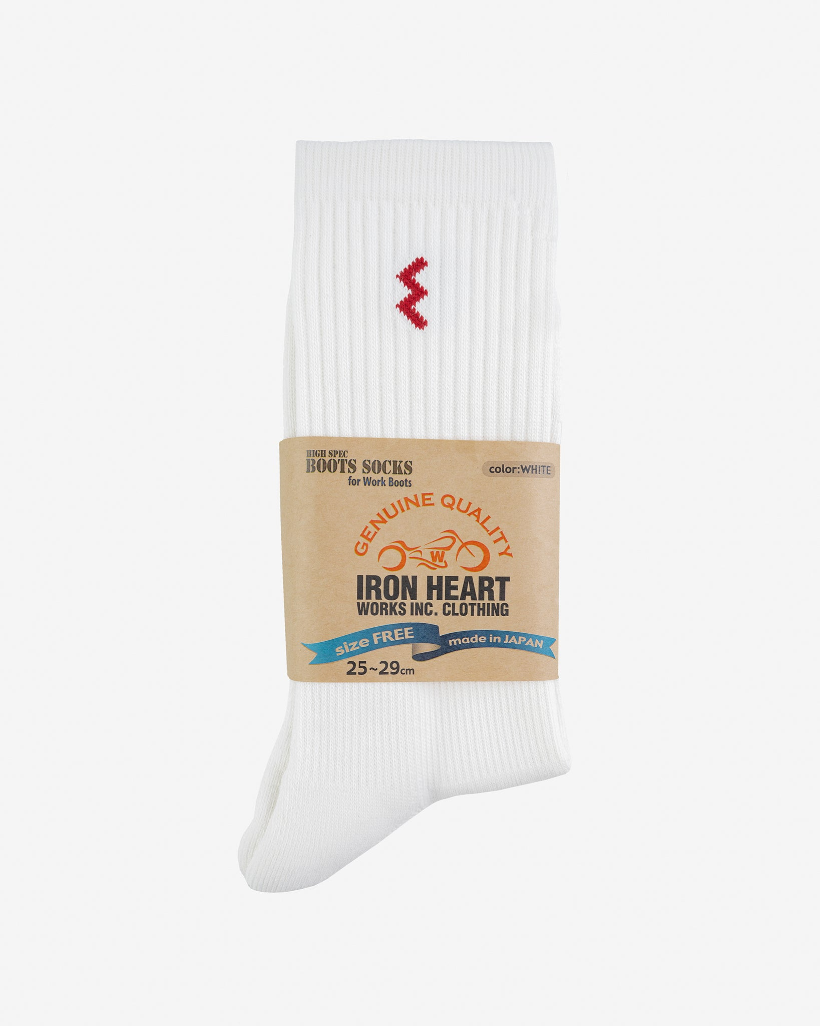 IHG-030-WHT Iron Heart Work Boot Socks - White - 2
