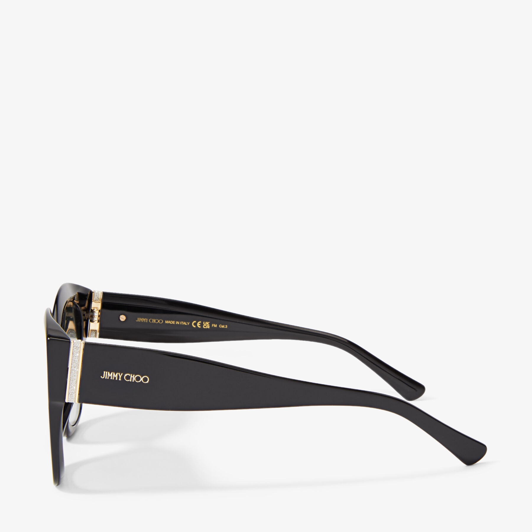 Leela
Black Square Frame Sunglasses with Glitter - 2
