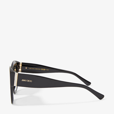 JIMMY CHOO Leela
Black Square Frame Sunglasses with Glitter outlook