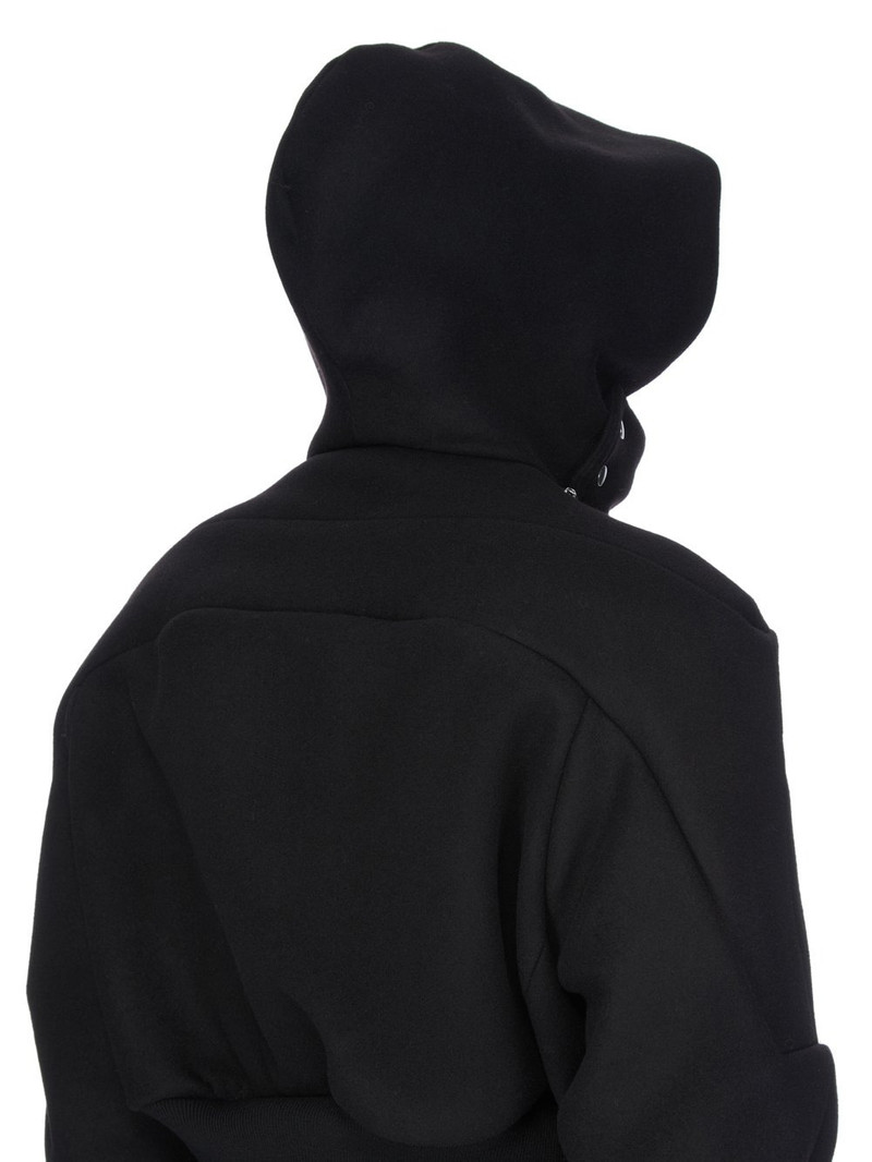 Black Concordians Cropped Hooded Flight Bomber Jacket 6