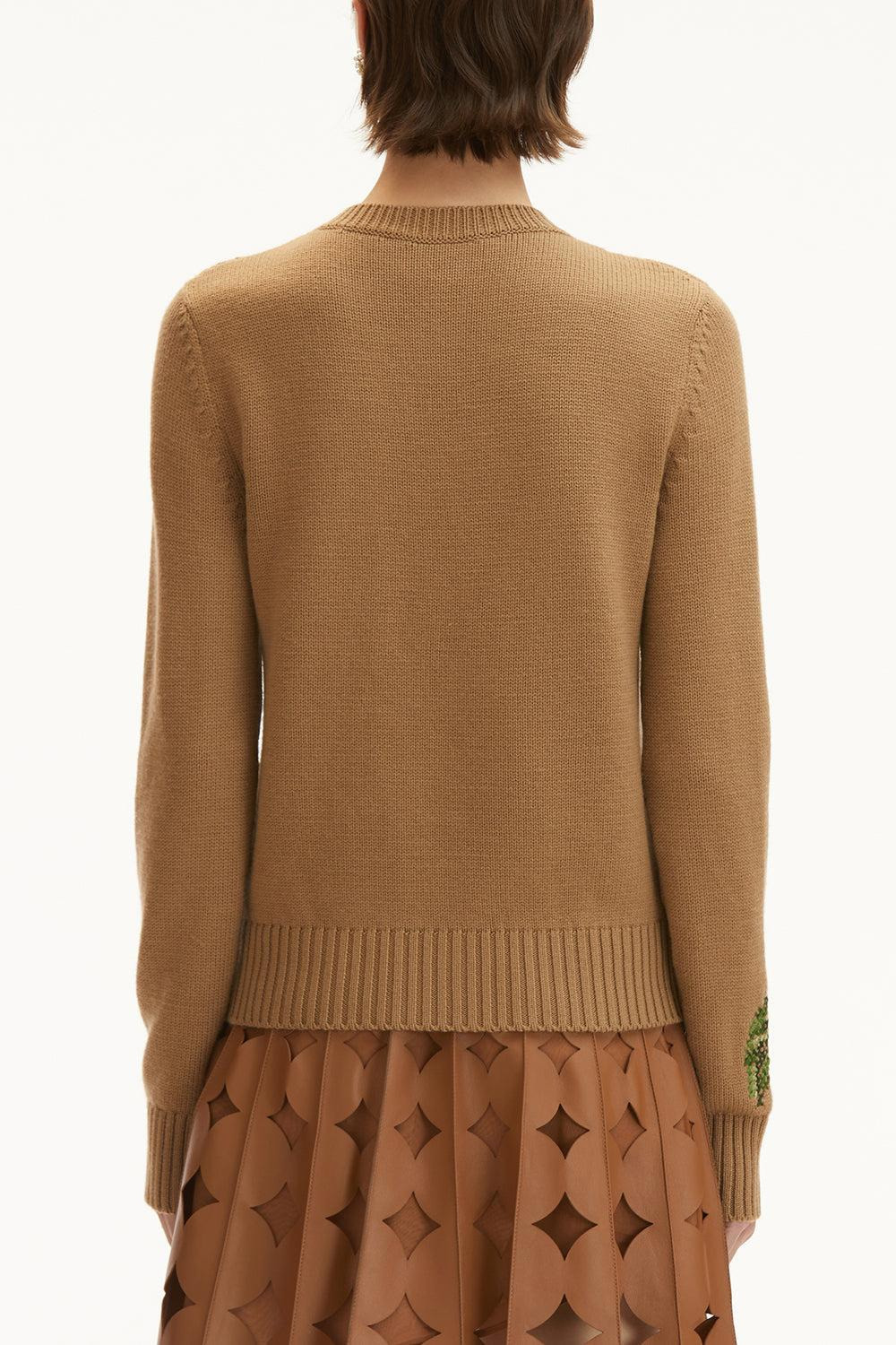 Long Sleeve Rose Embroidered Pullover - 6