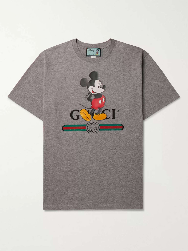 + Disney Logo-Print Mélange Cotton-Jersey T-Shirt - 1