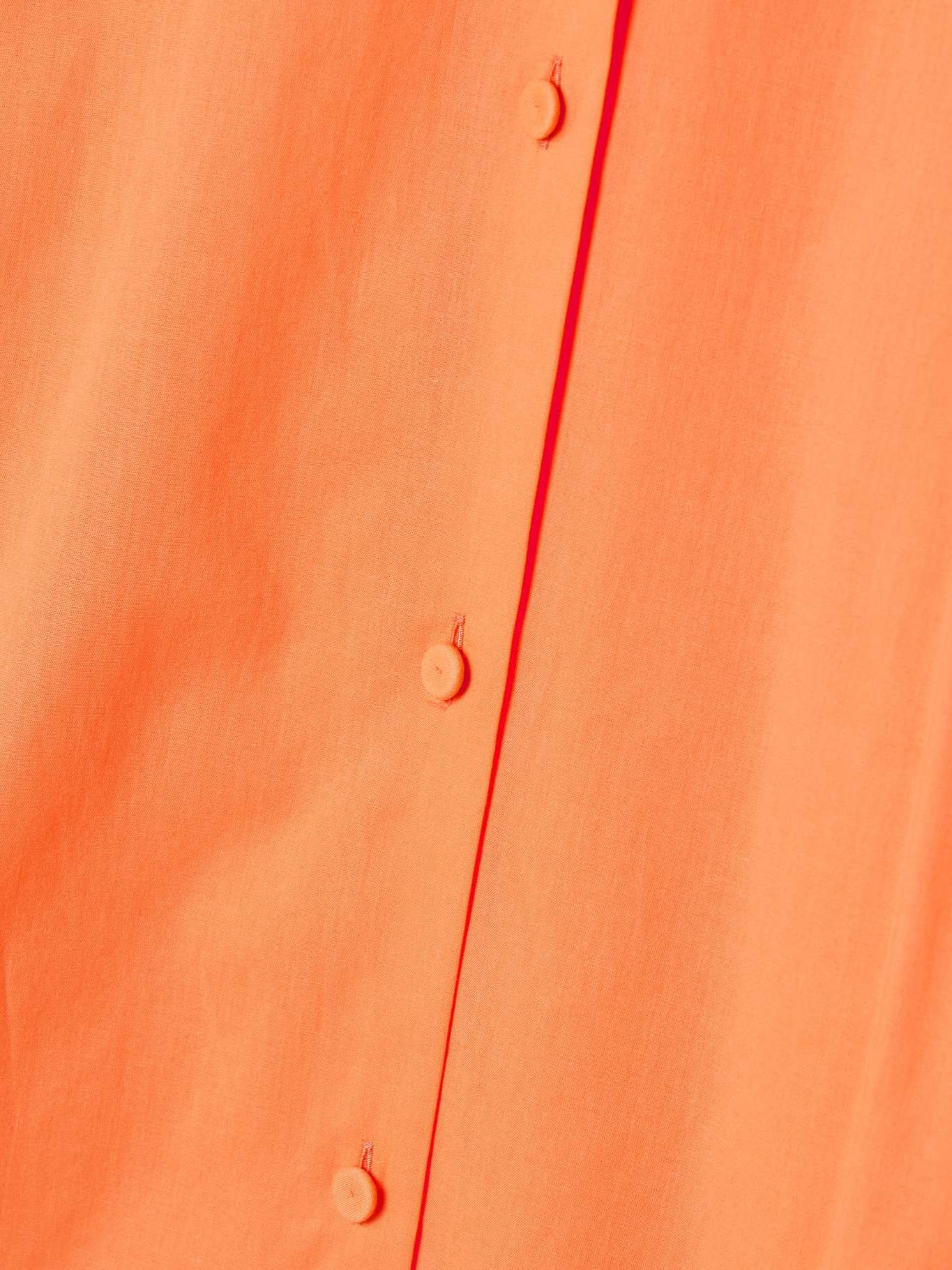 Gathered cotton-voile shirt Orange - 5
