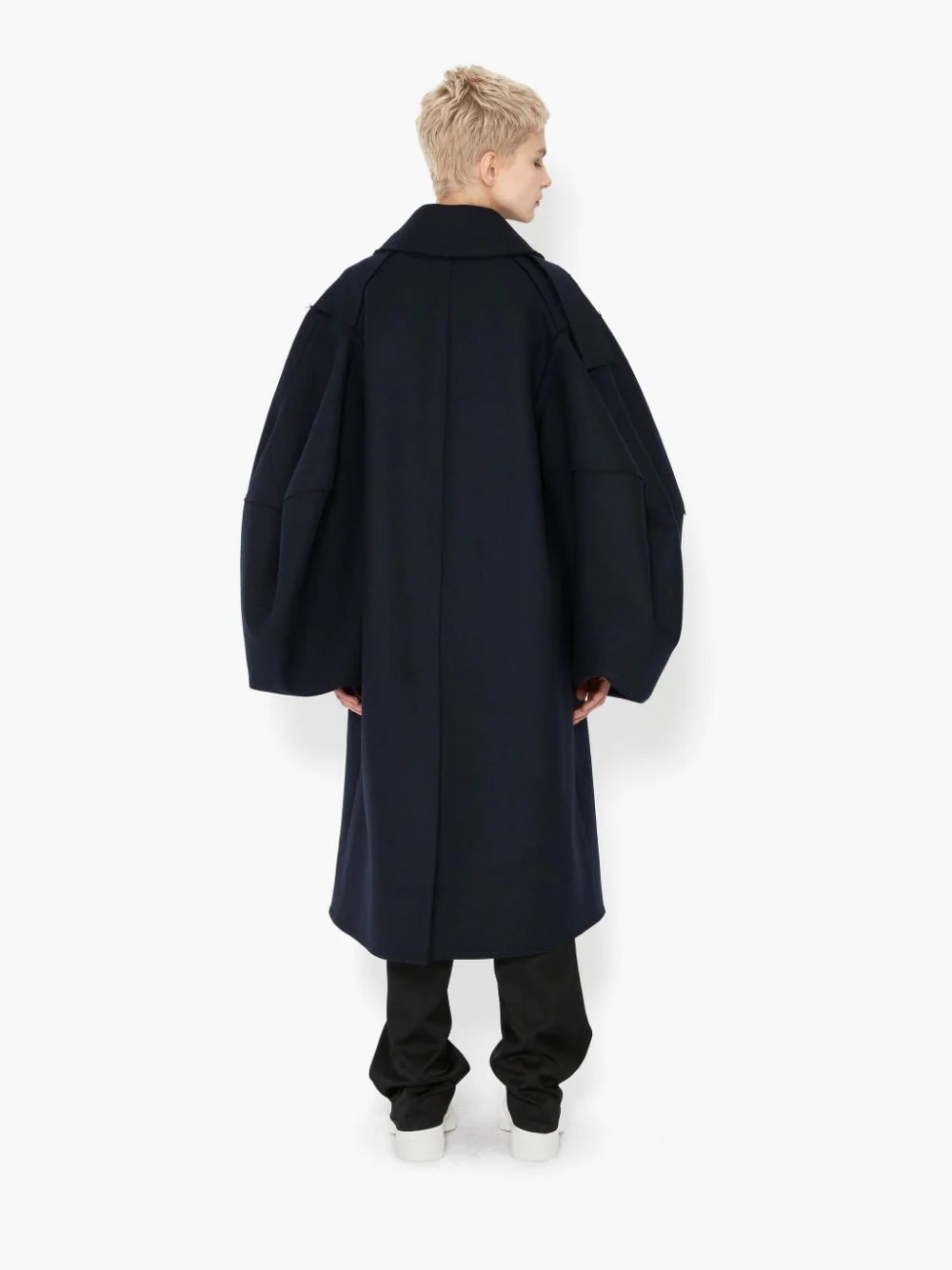 BALLOON SLEEVE WOOL COAT - 4