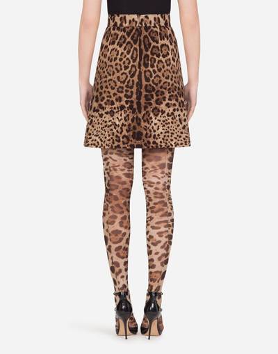 Dolce & Gabbana Short skirt in leopard-print double crepe outlook