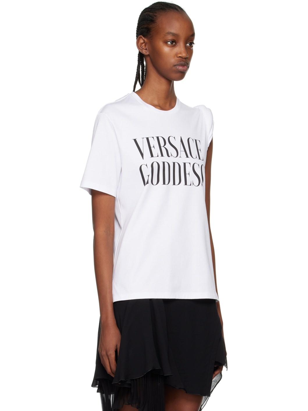 White 'Goddess' Rolled T-Shirt - 2