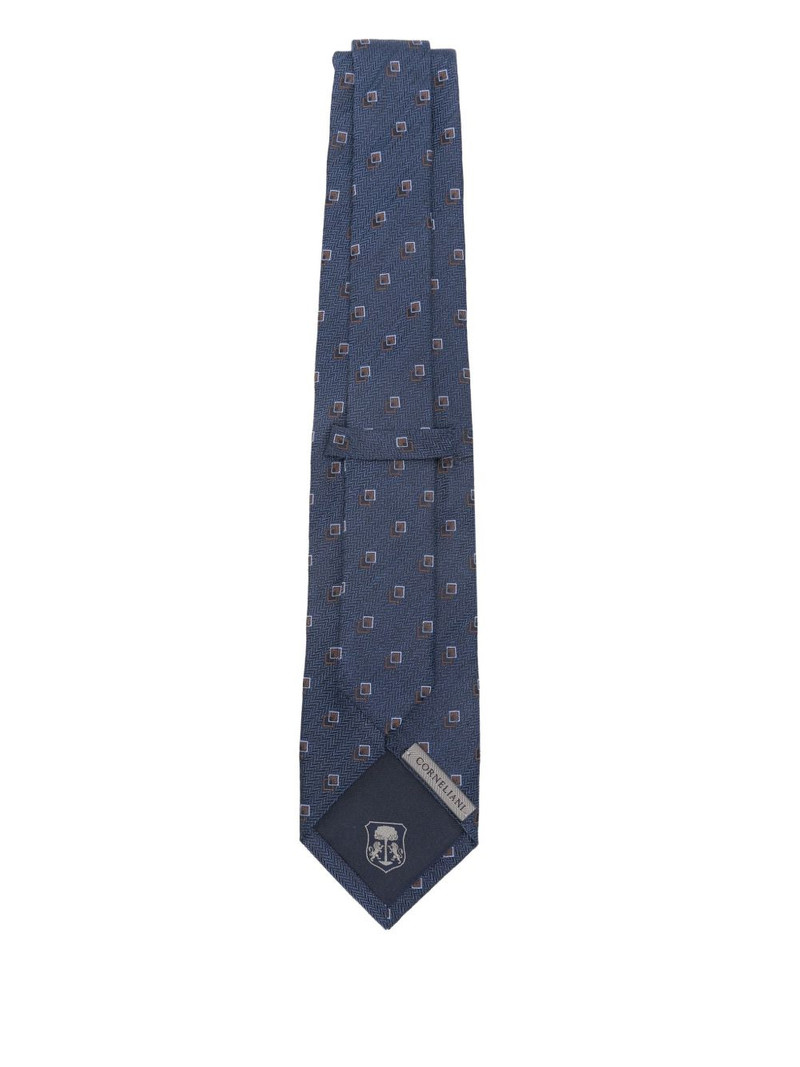 CORNELIANI square-pattern tie outlook