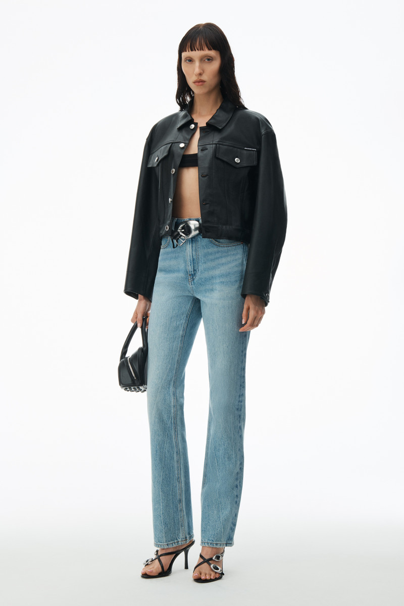 Alexander Wang FLY HIGH-RISE STACKED JEAN IN DENIM outlook