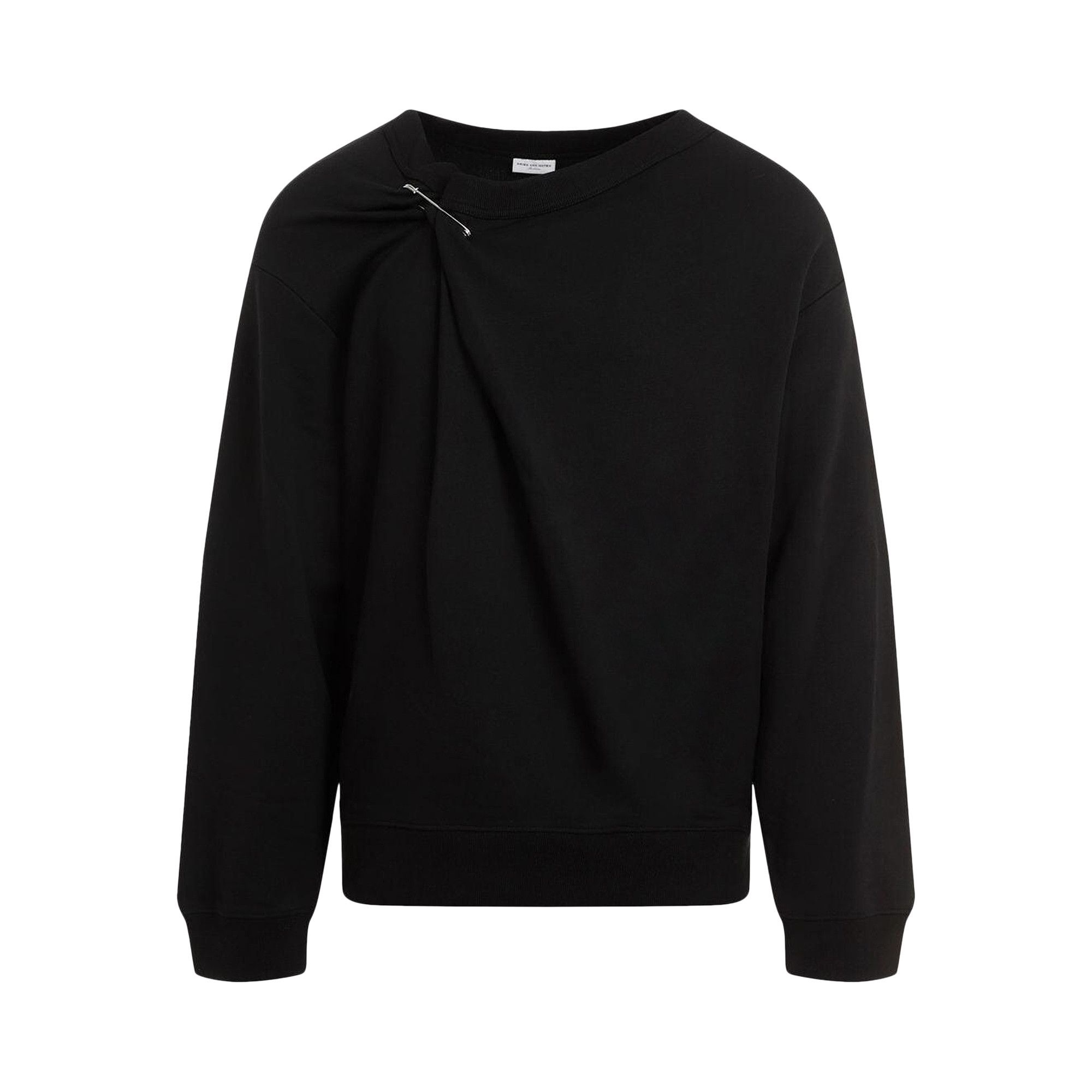 Dries Van Noten Loose Fit Pin Detail Sweatshirt 'Black' - 1