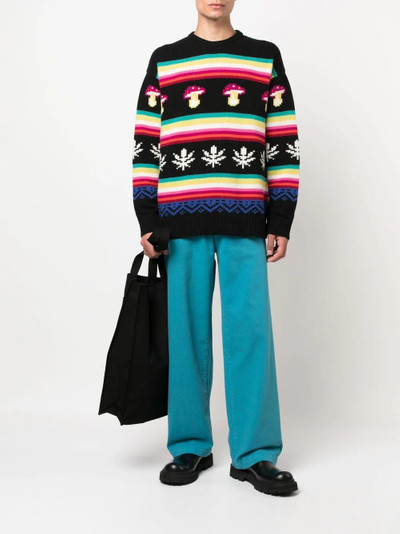 MSGM patterned jacquard crew-neck jumper outlook