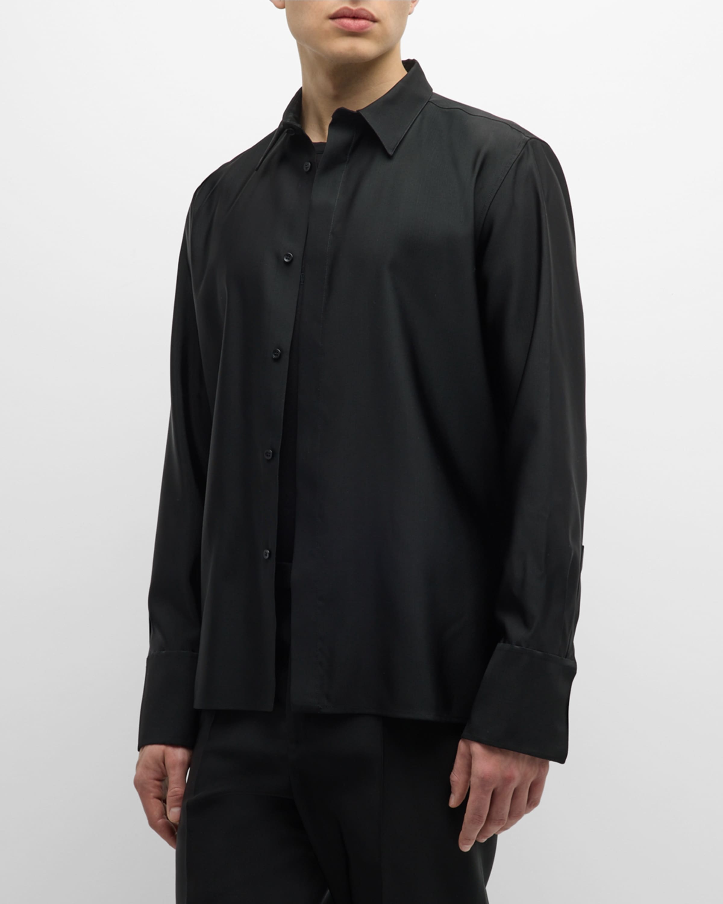 Men's Stiff Poplin Sport Shirt - 2