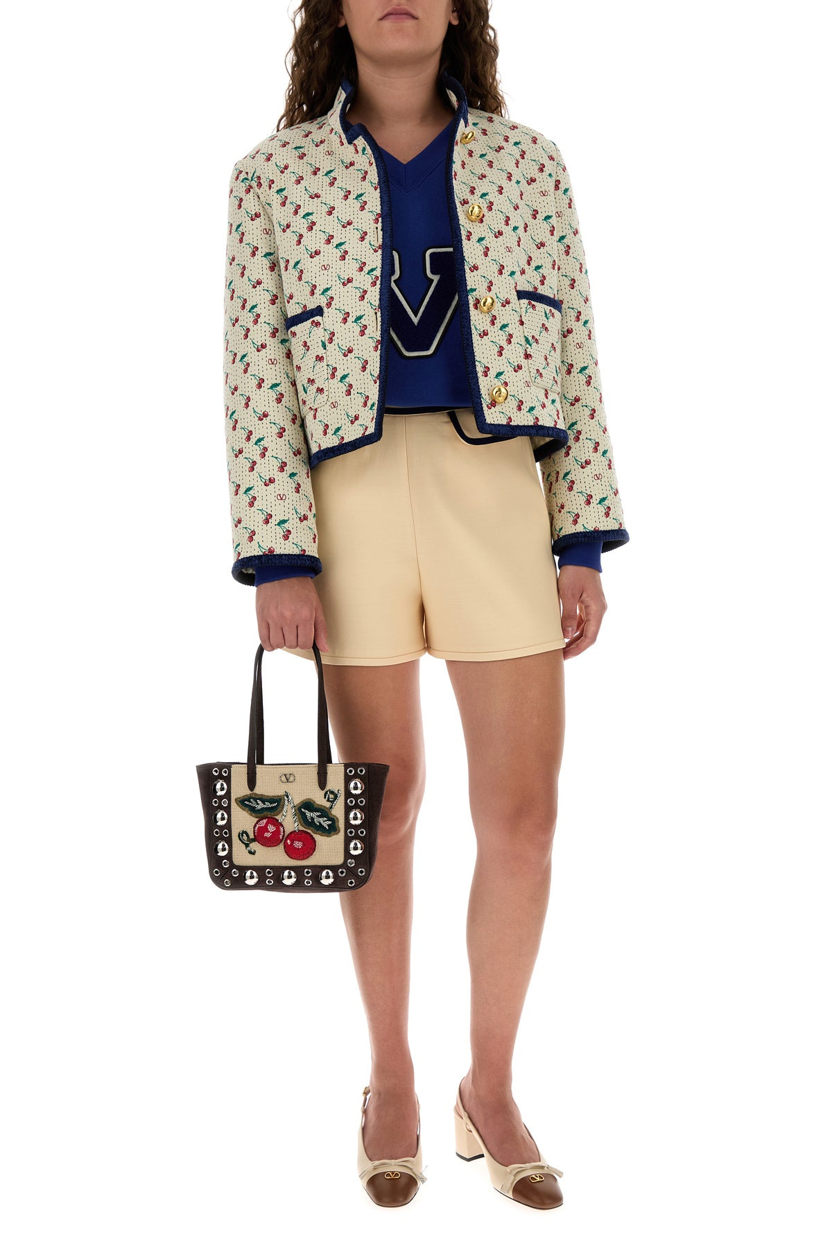 Cream crepe shorts - 6