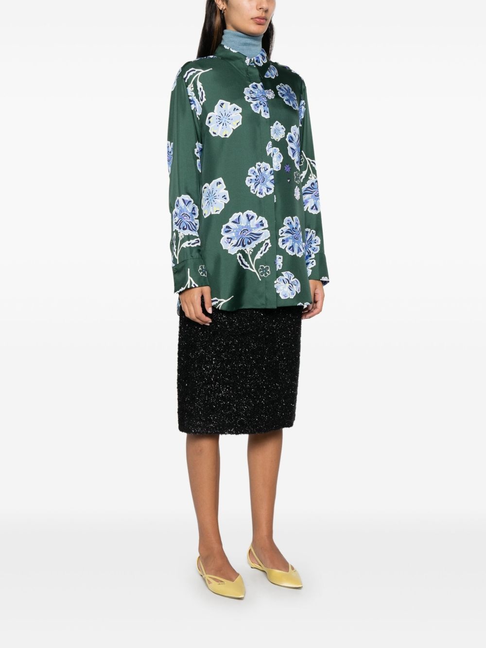 floral-print shirt - 3