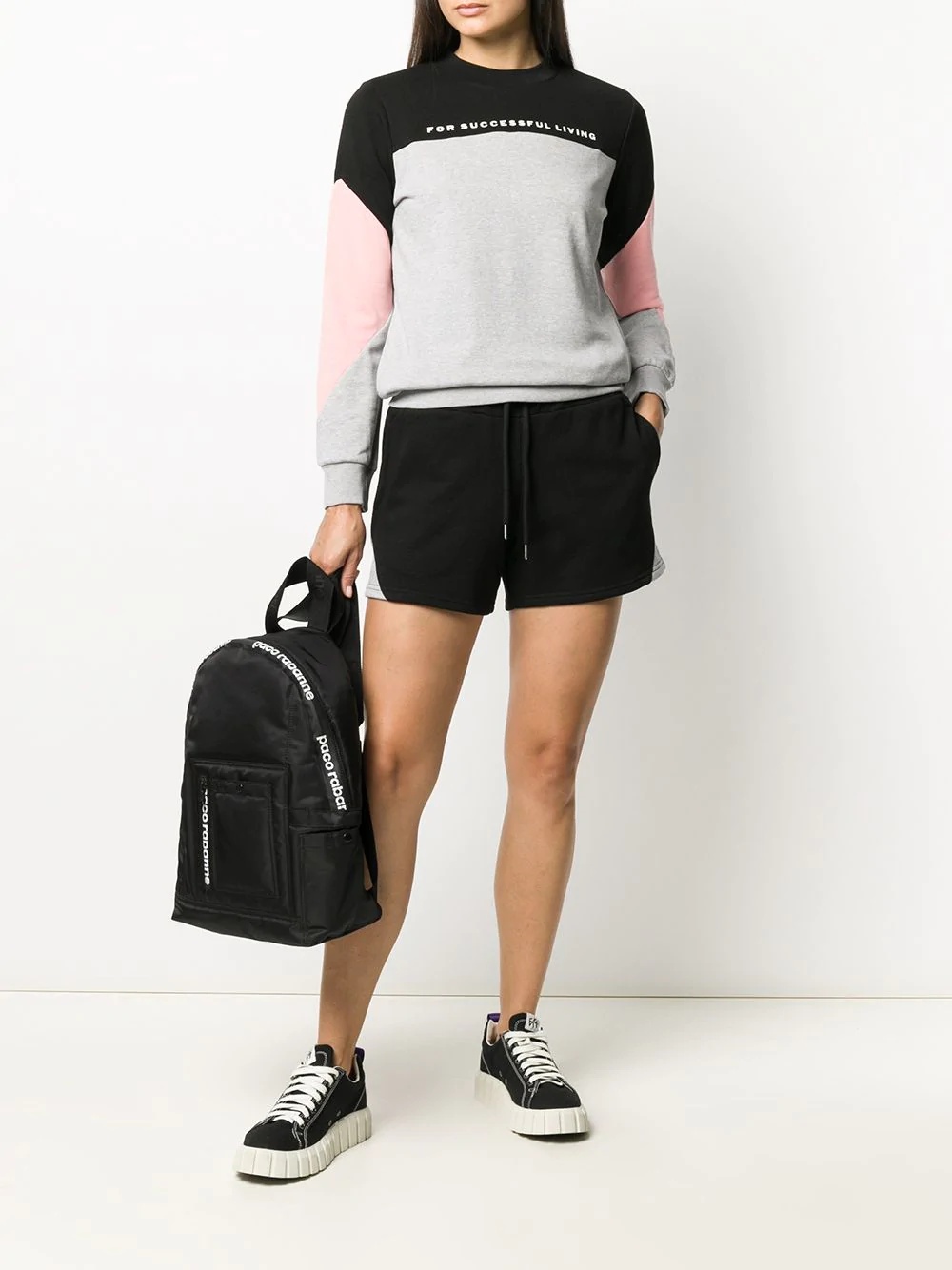 drawstring knitted logo shorts - 2