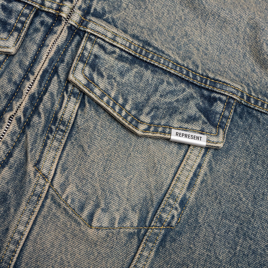 R4 DENIM JACKET - BLUE CREAM - 3