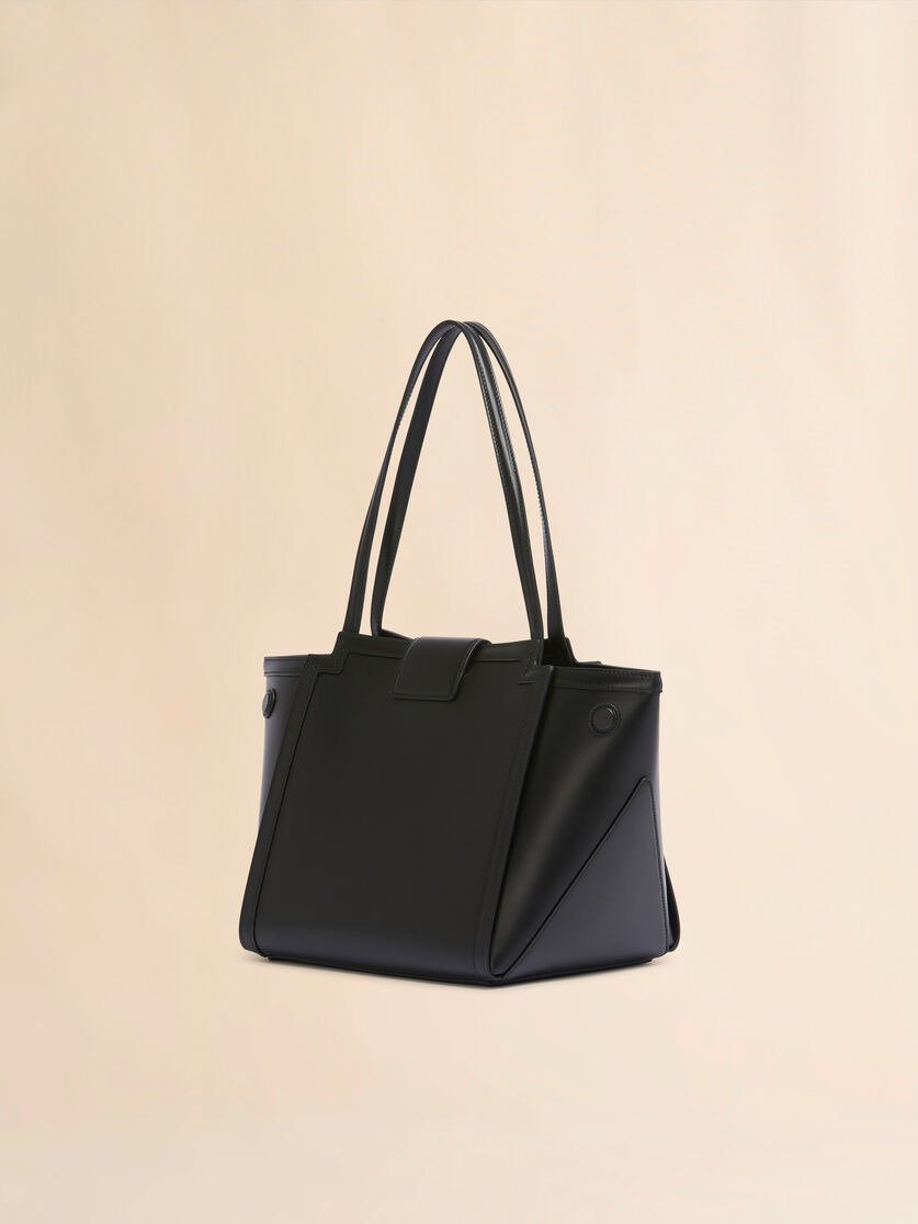 BLACK LEATHER MINI RIVIERA BAG - 2