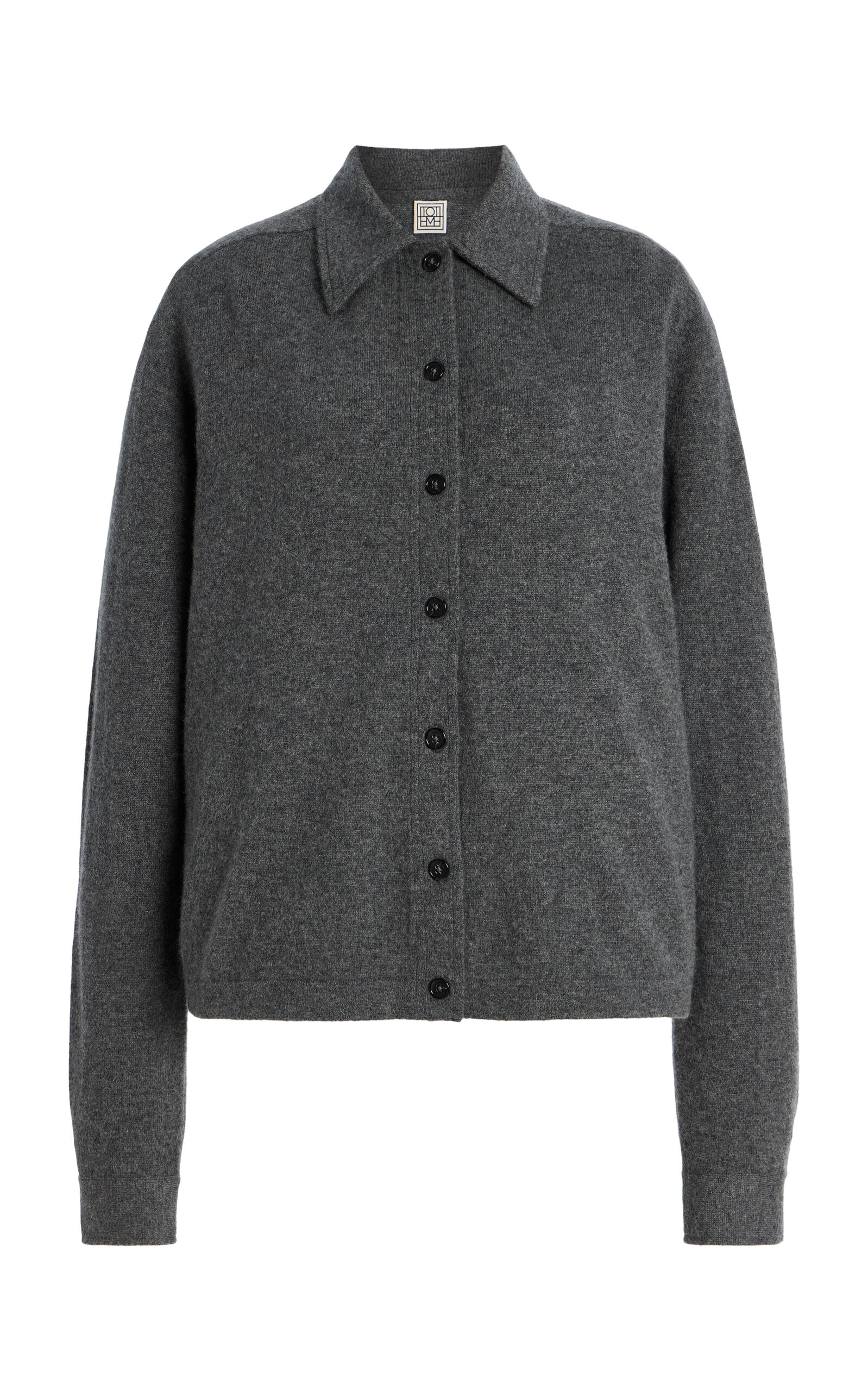 Raglan-Sleeve Cashmere Cardigan grey - 1