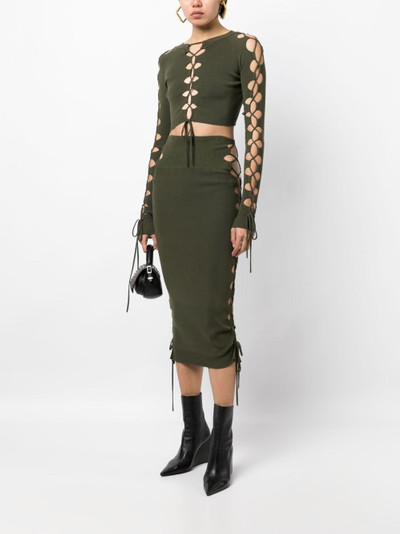 Monse lace-up detailed knitted skirt outlook