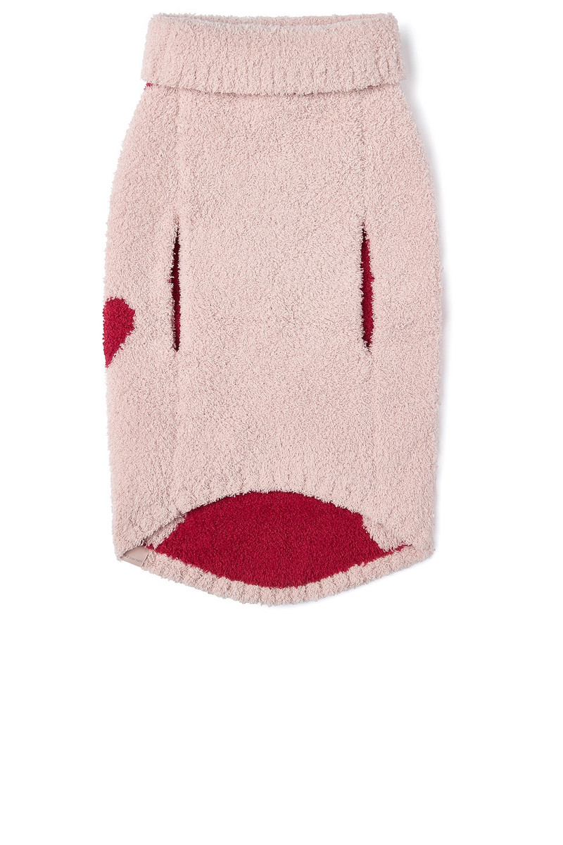 Barefoot Dreams Cozychic Heart Print Pet Sweater outlook