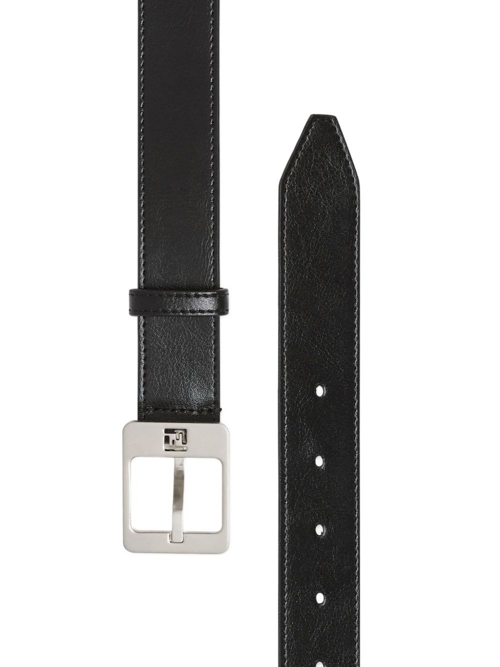 square buckle leather belt - 2