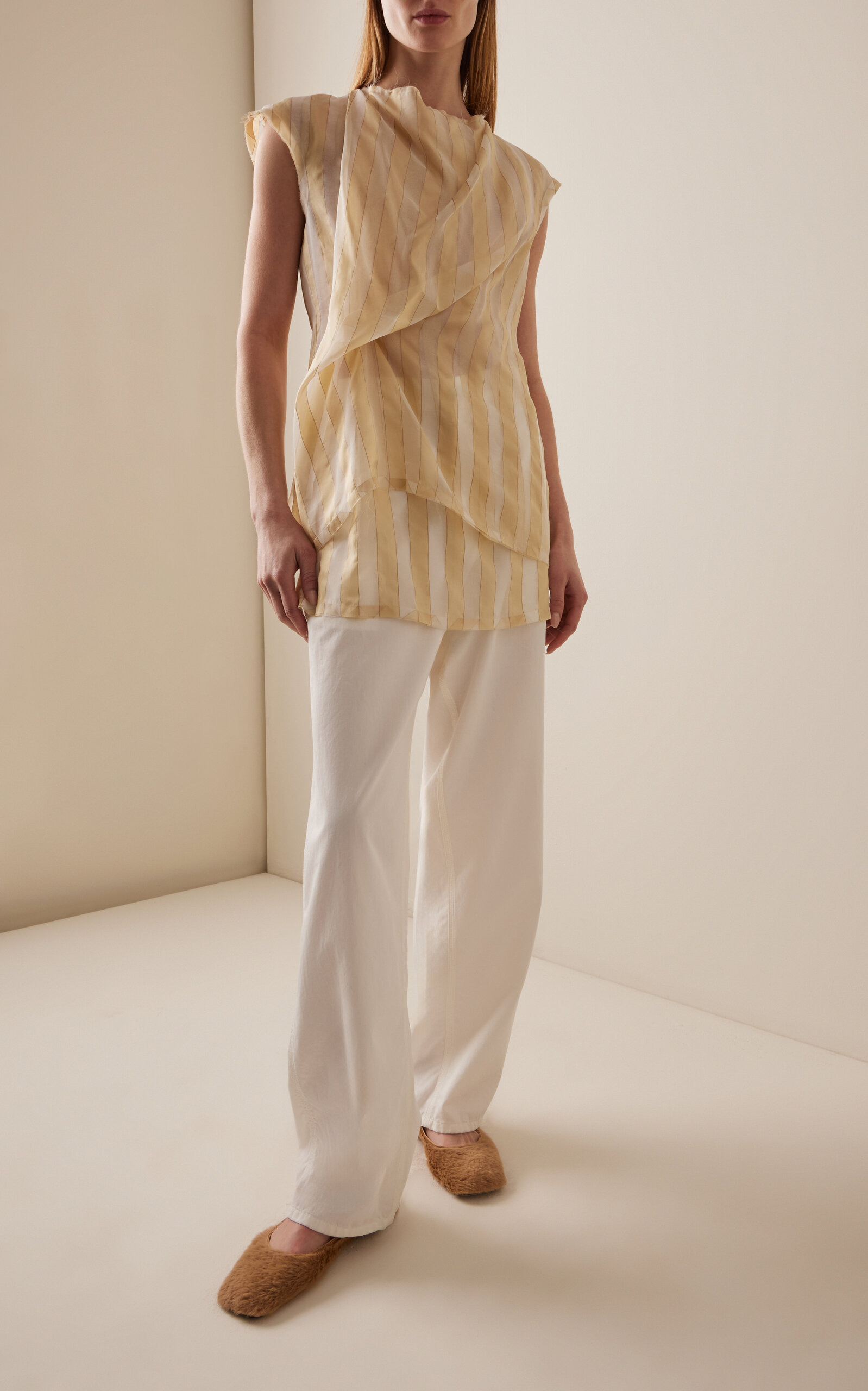Inawa Layered Silk Top ivory - 3