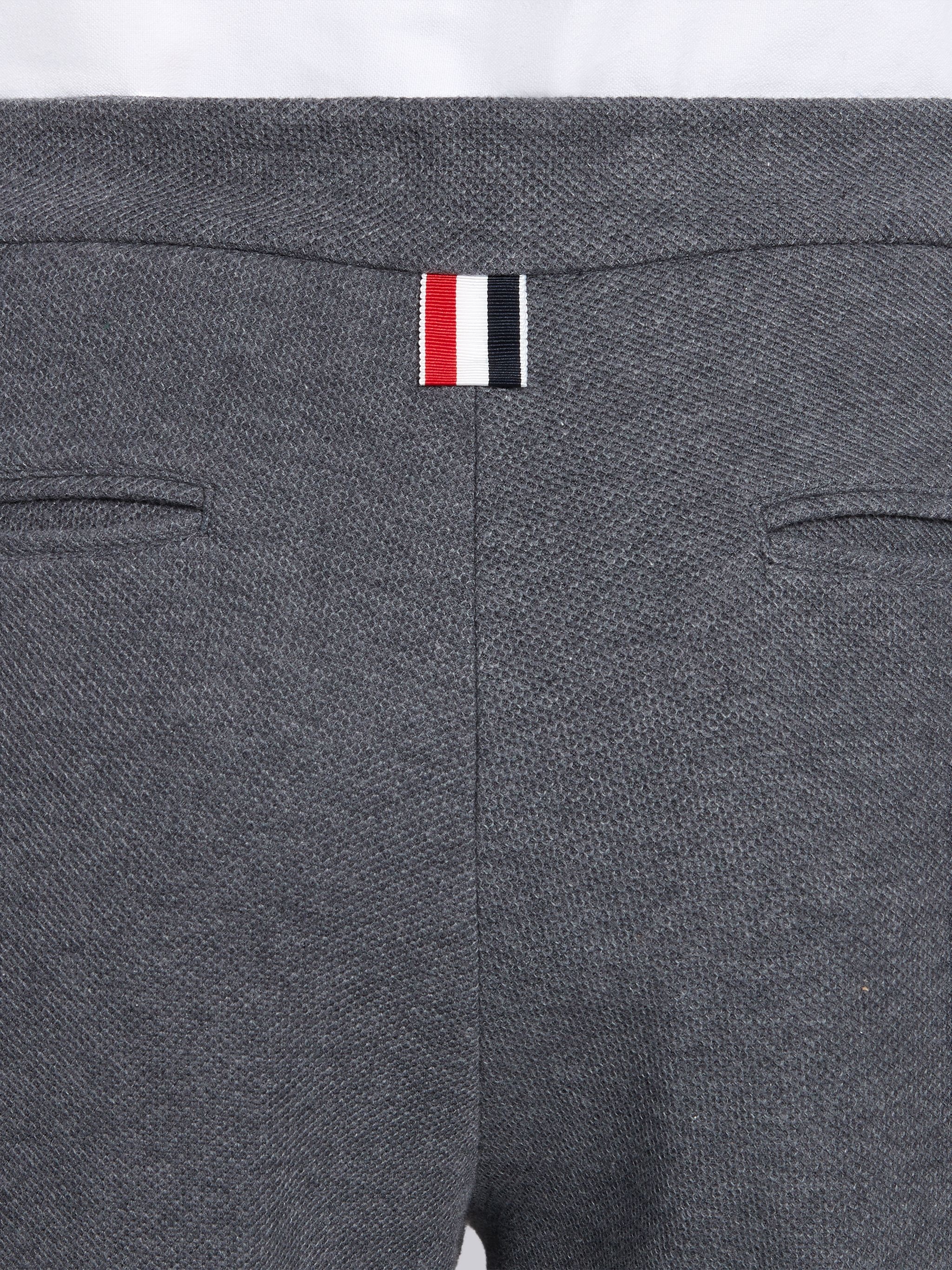 Medium Grey Cotton Double Face Twill Slim Fit Tonal 4-Bar Trouser - 6
