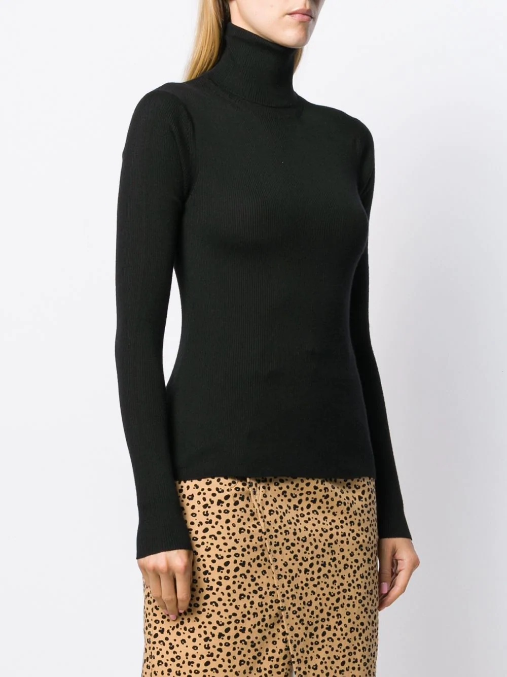 roll neck knitted top - 3