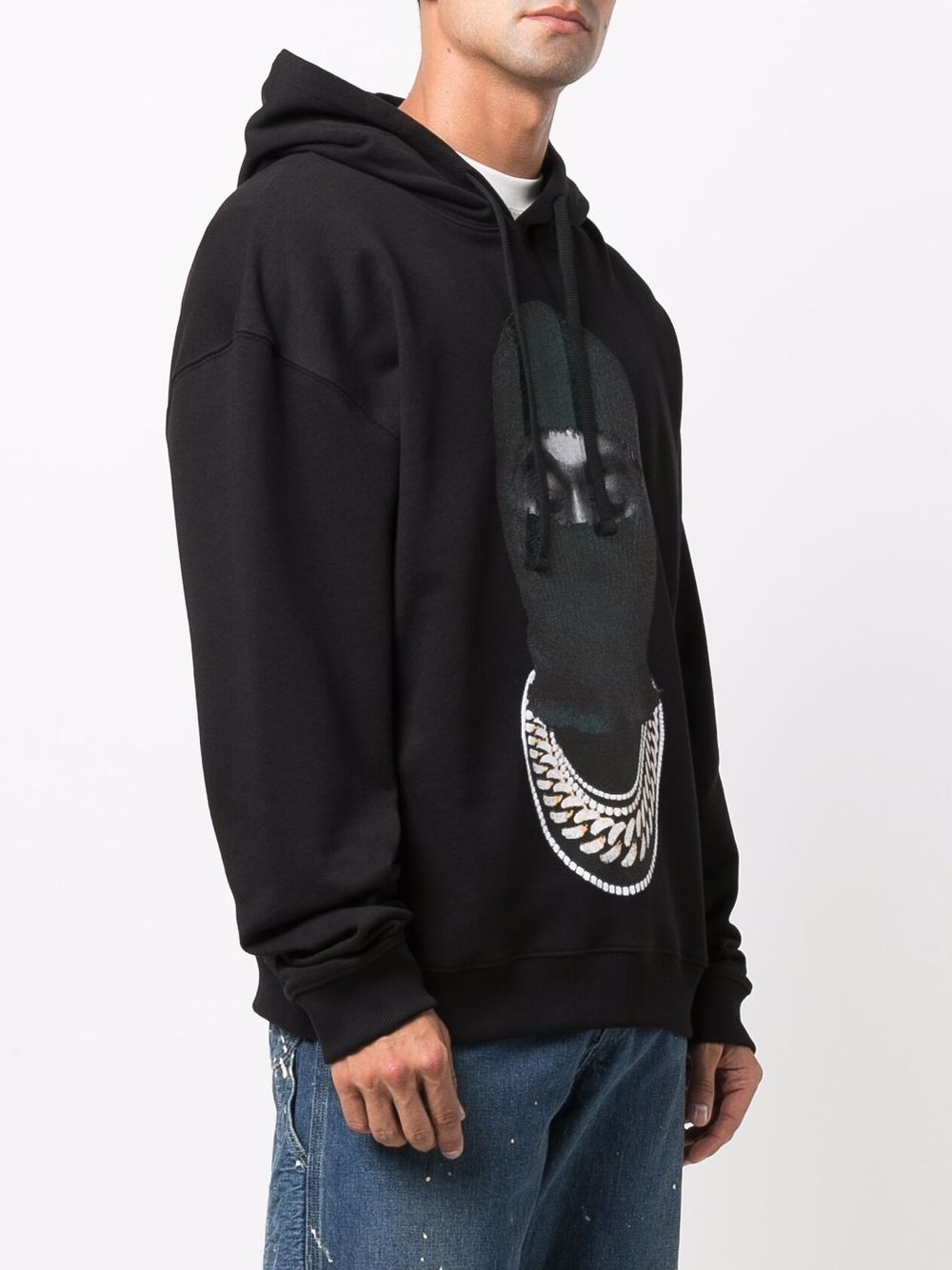 face-print cotton hoodie - 3