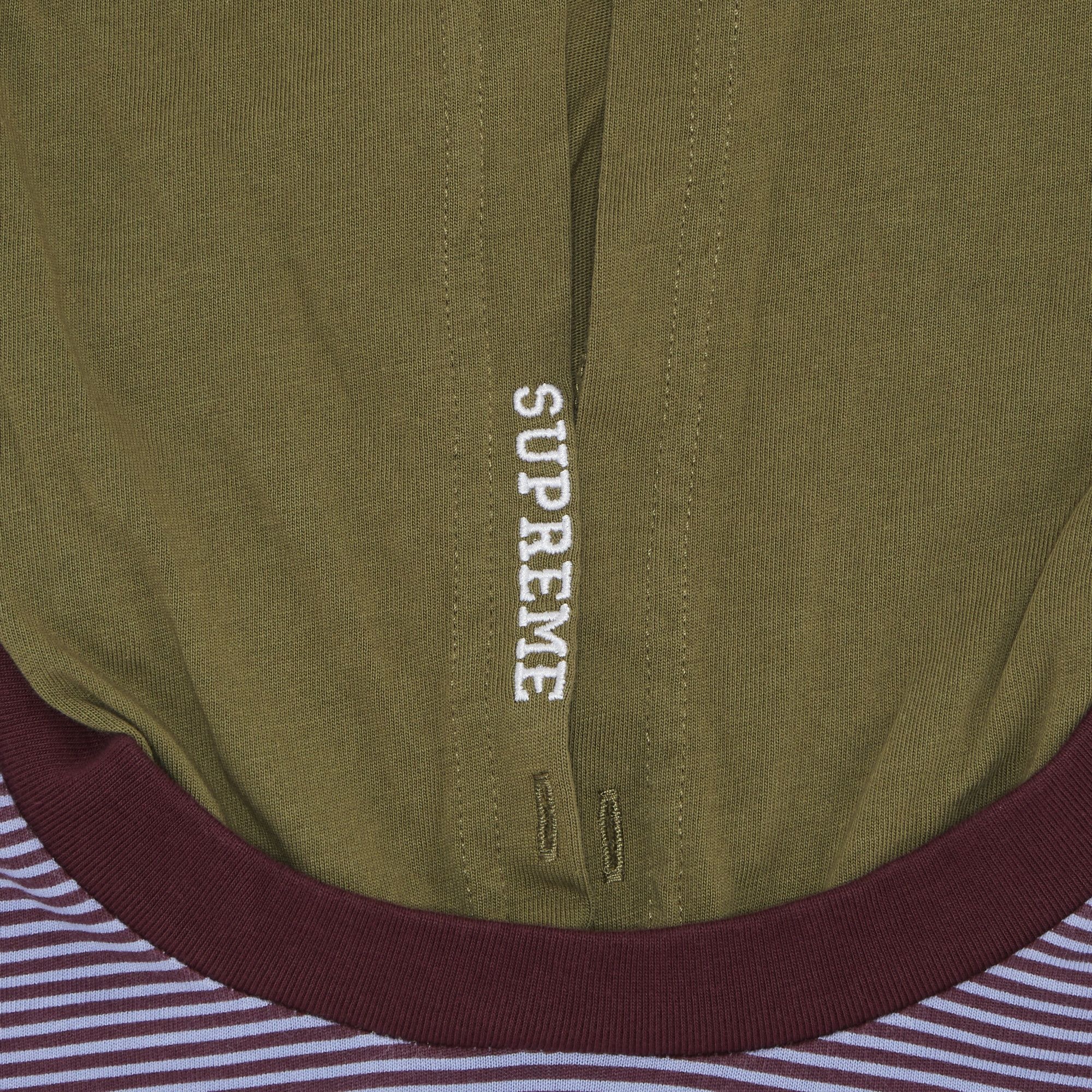 Supreme Layered Hooded Long-Sleeve Top 'Olive' - 3