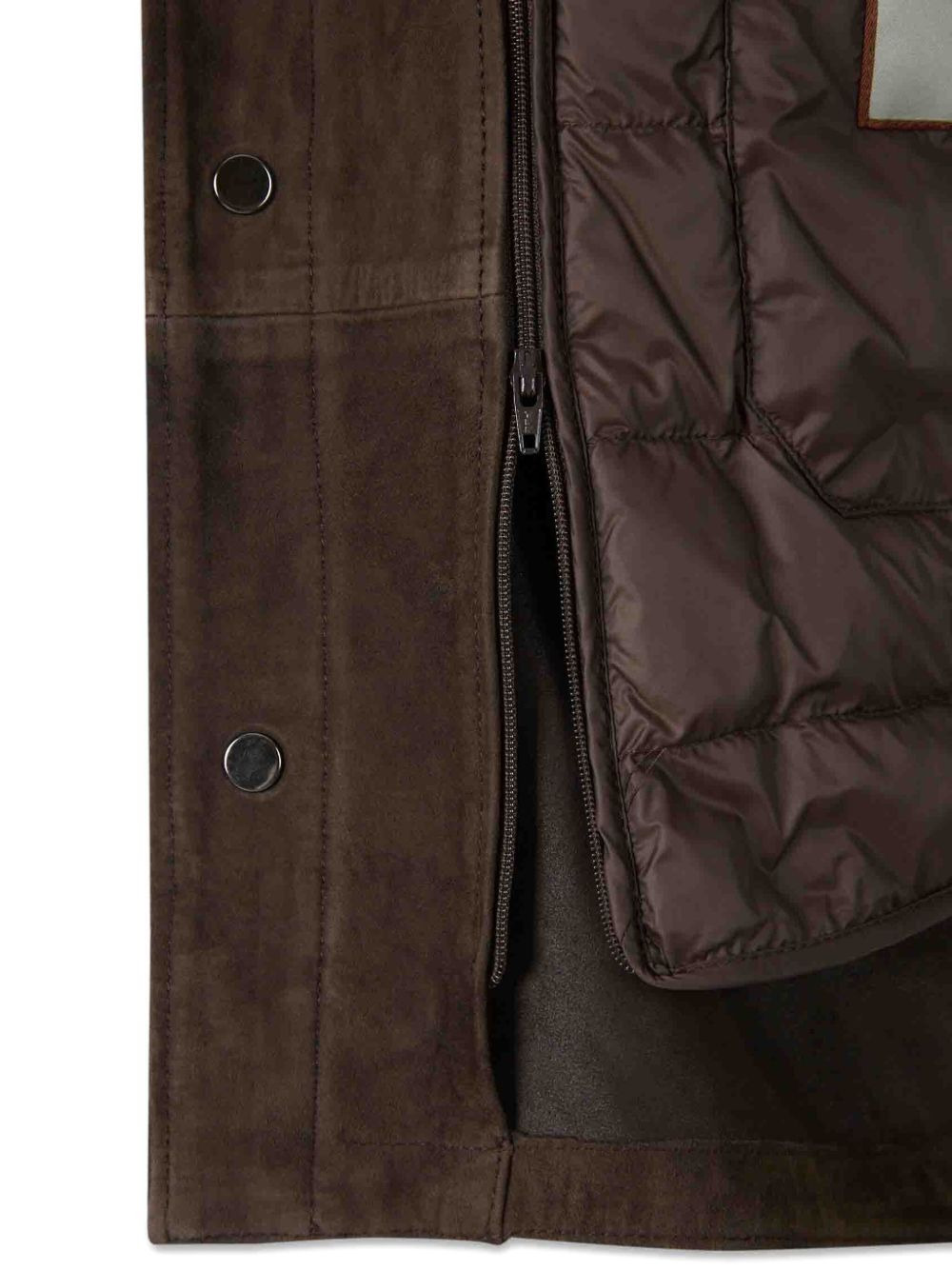 suede button-fastening shirt jacket - 4