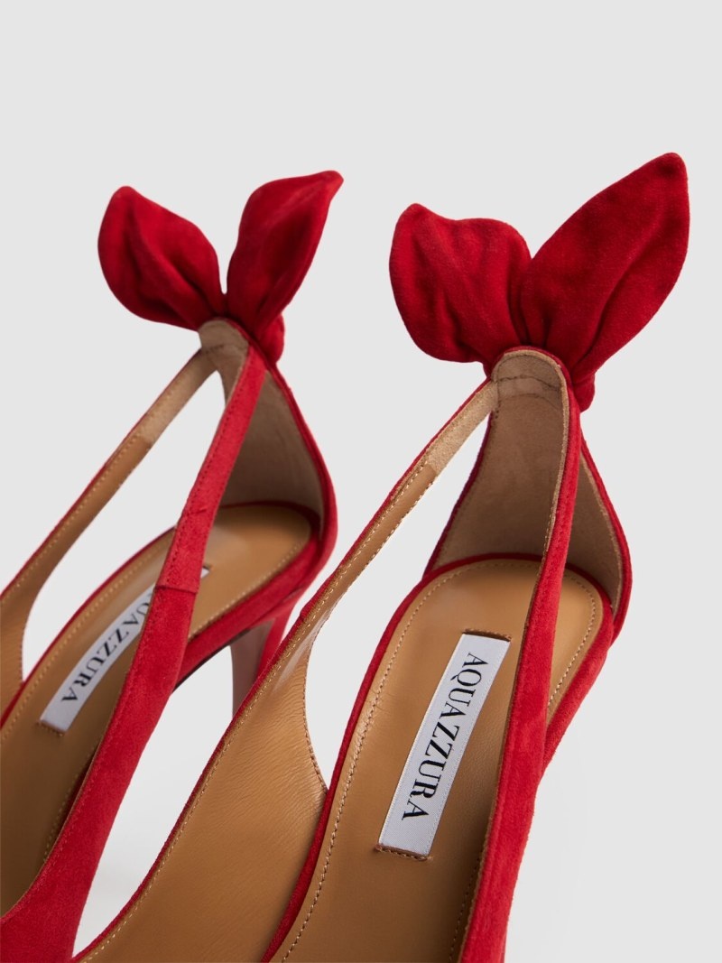 105mm Bow Tie suede pumps - 3