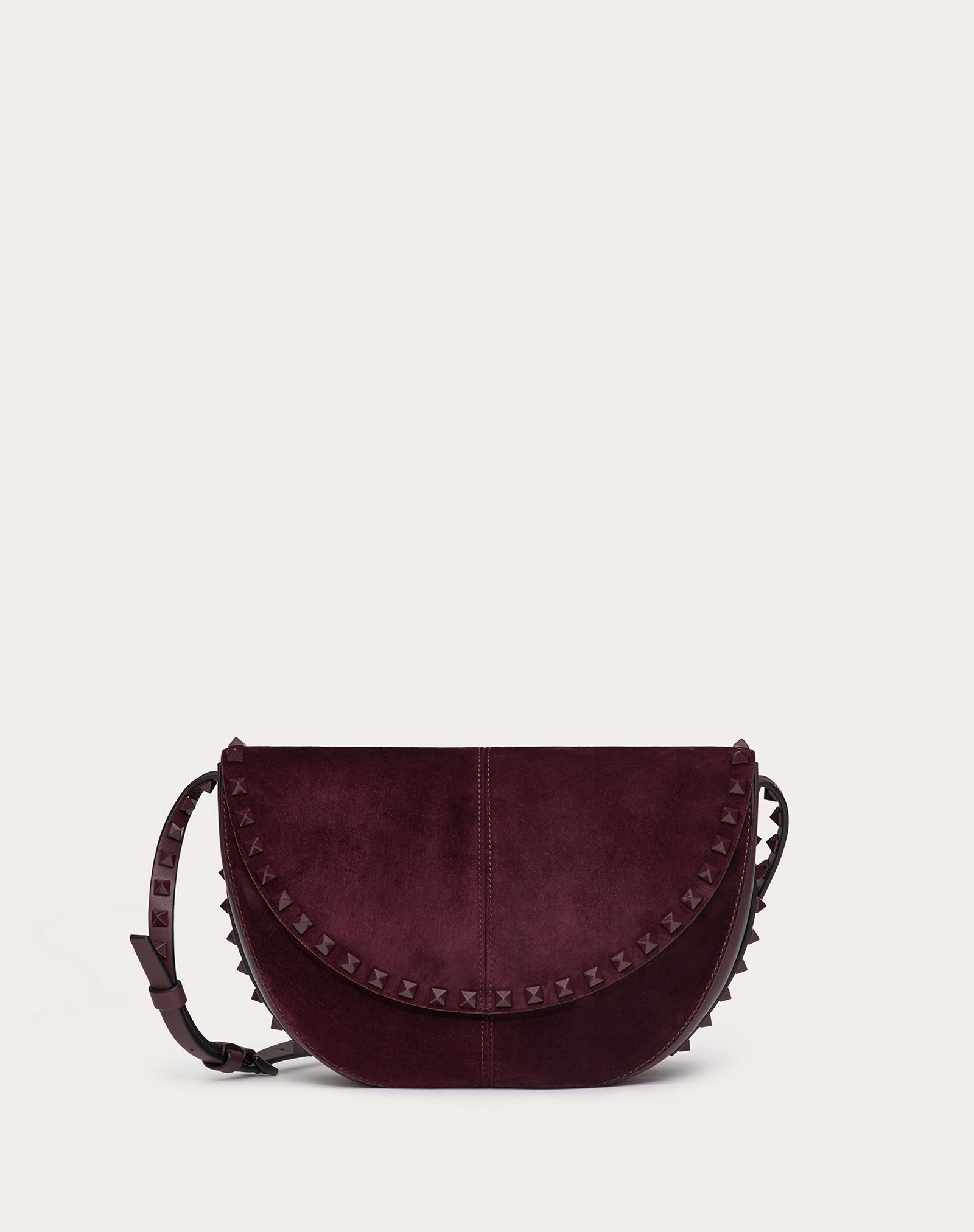 Rockstud Suede Calfskin and Full-Grain Calfskin Crossbody Bag - 1