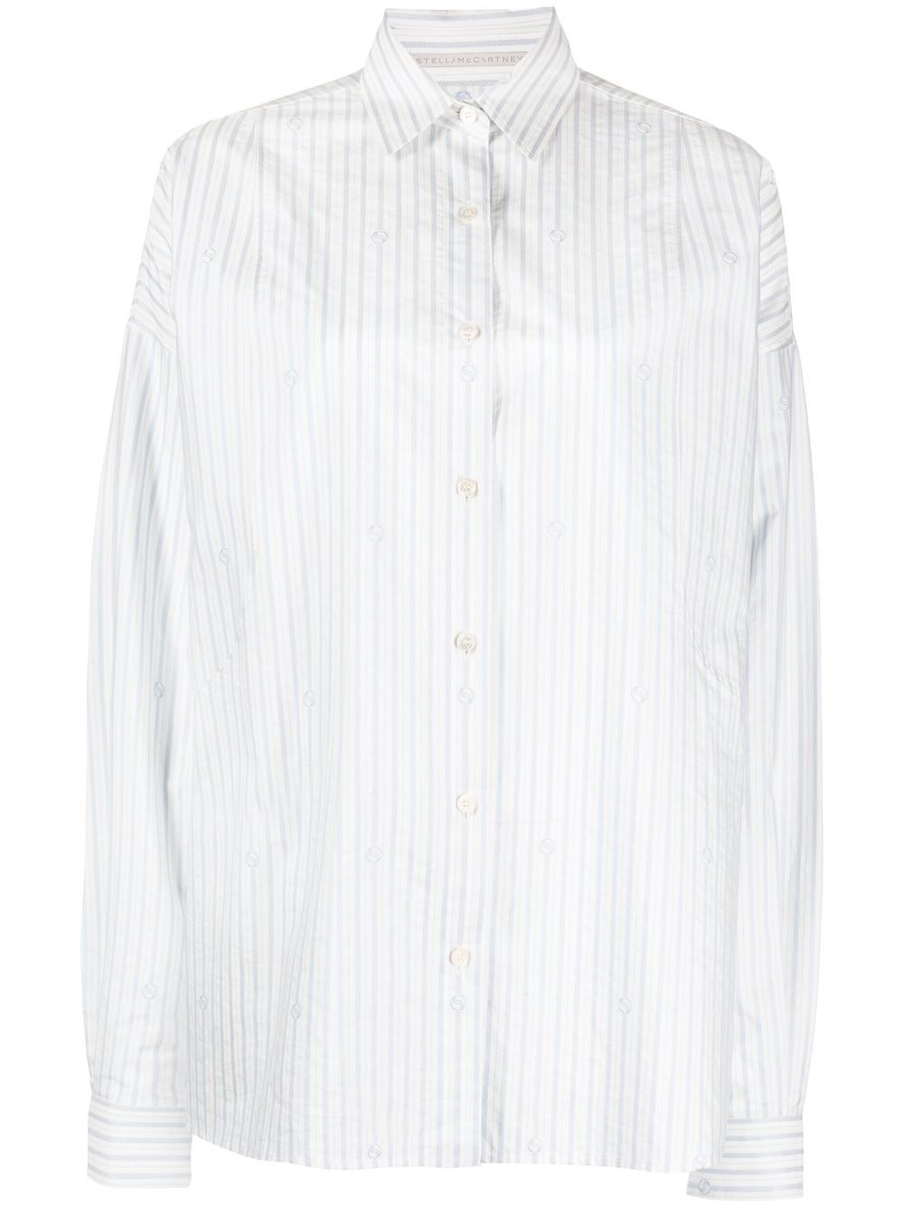 stripe-print long-sleeved shirt - 1