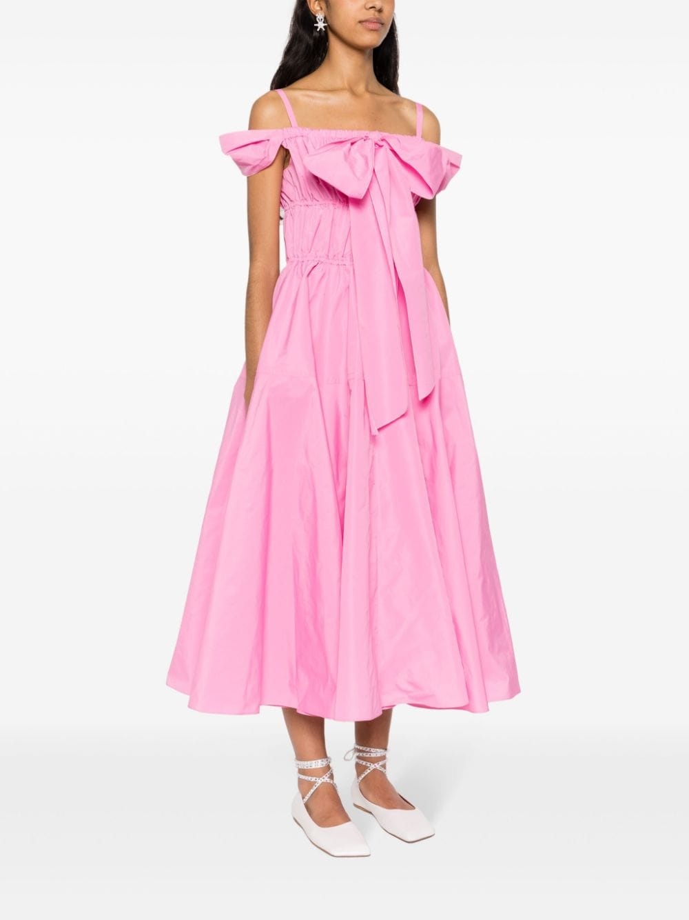 bow-detailed faille midi dress - 3