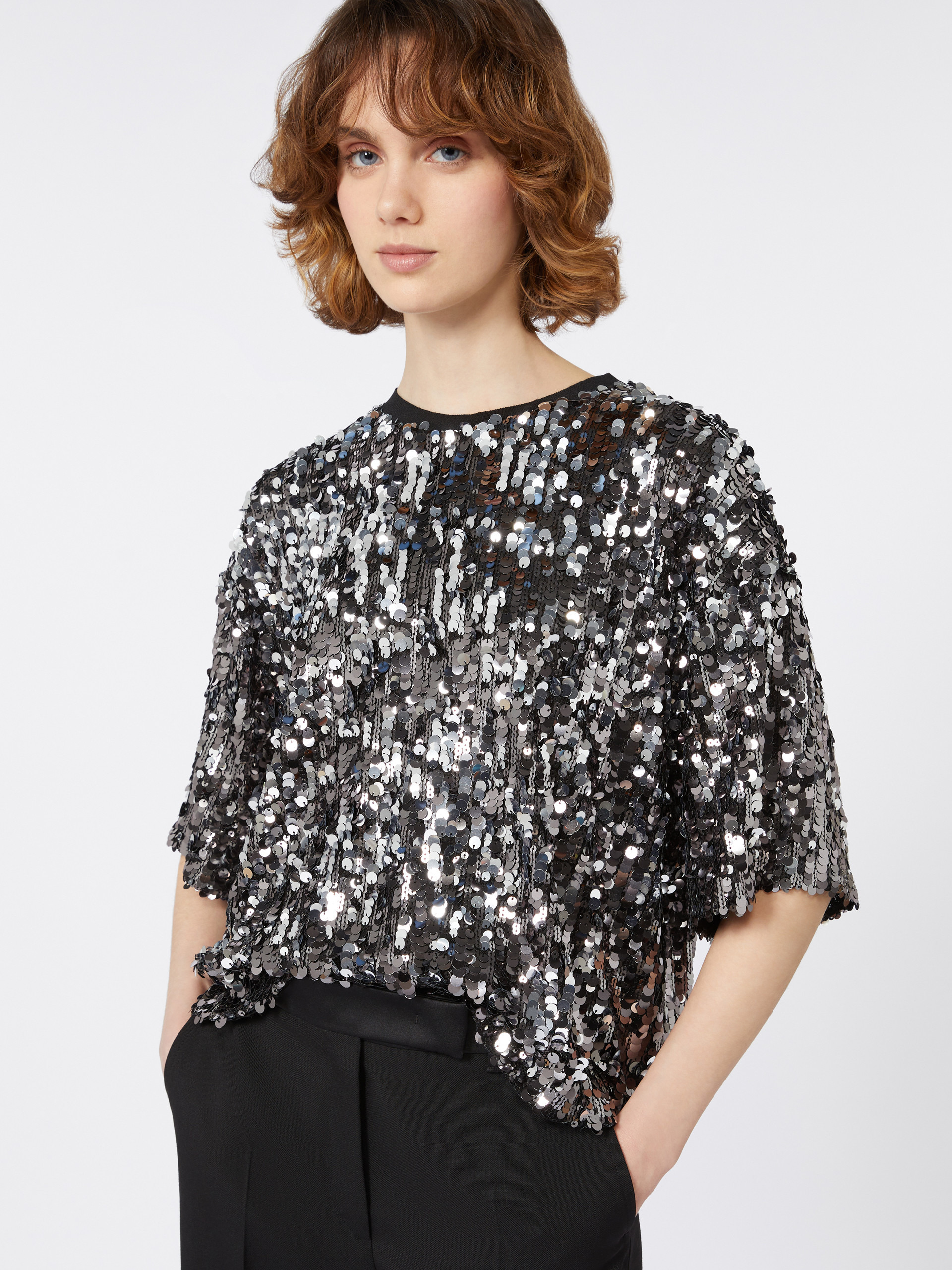 CACAO1234 Tulle and sequin top - 5