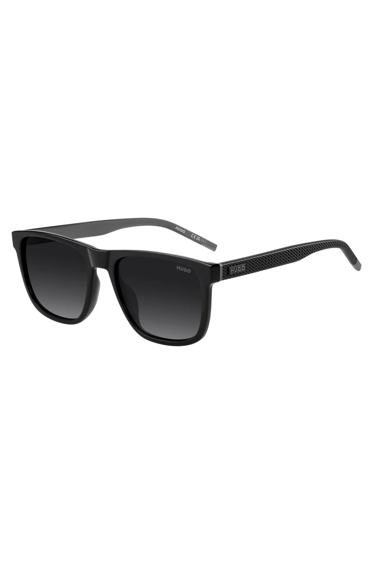 MATTE-BLACK SUNGLASSES WITH PATTERNED TEMPLES - 1